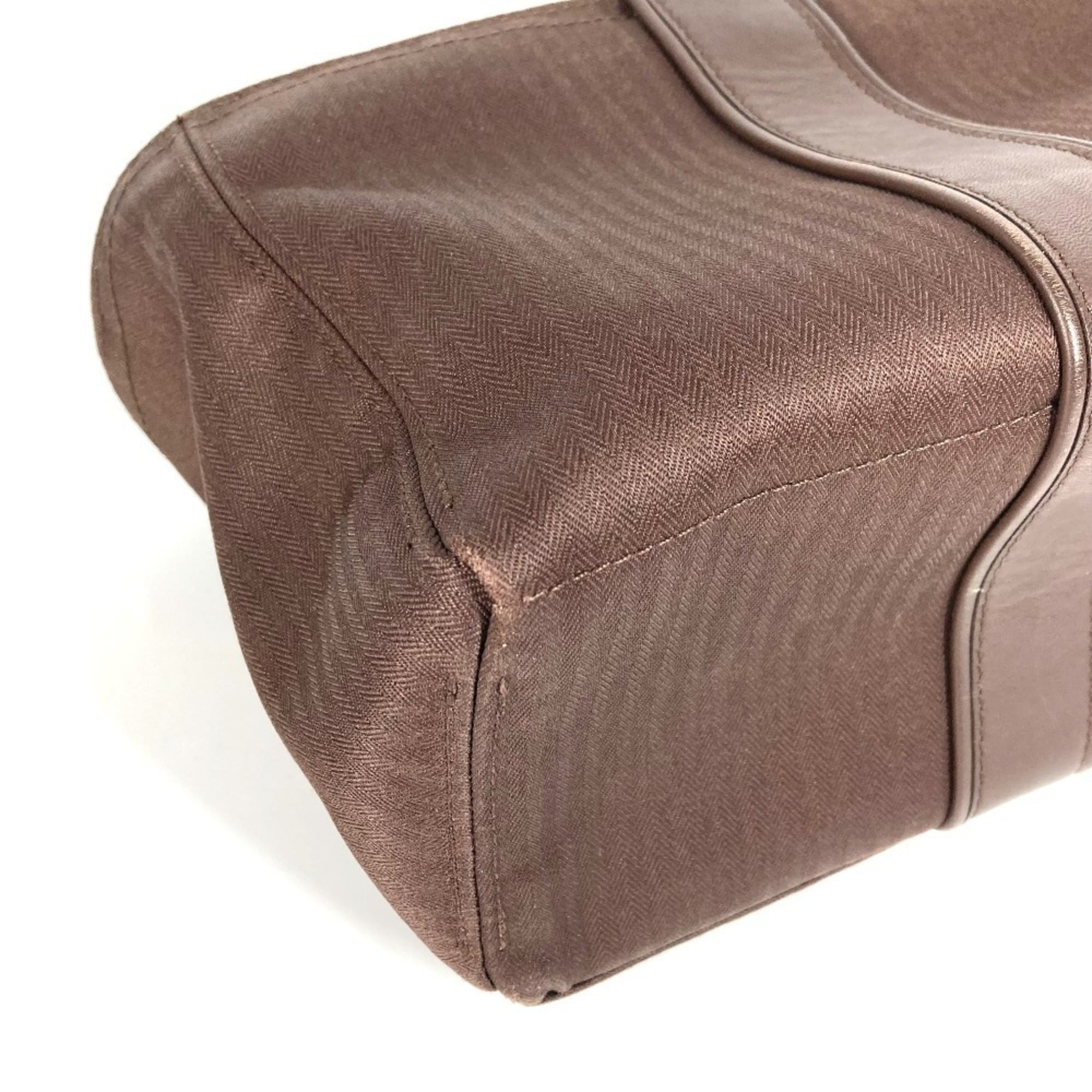 Hermes Brown Toile Chevron Clutch Bag Pouch (Pre-Owned)