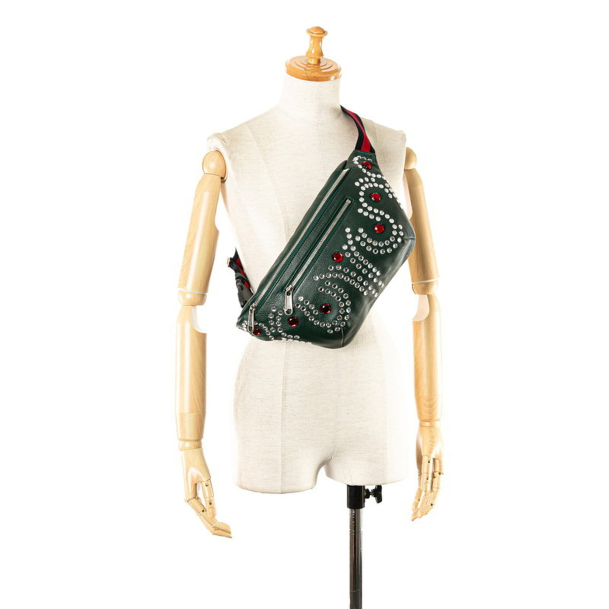 Gucci Moss Green Multi-Color Leather Sling Bag (Pre-Owned)