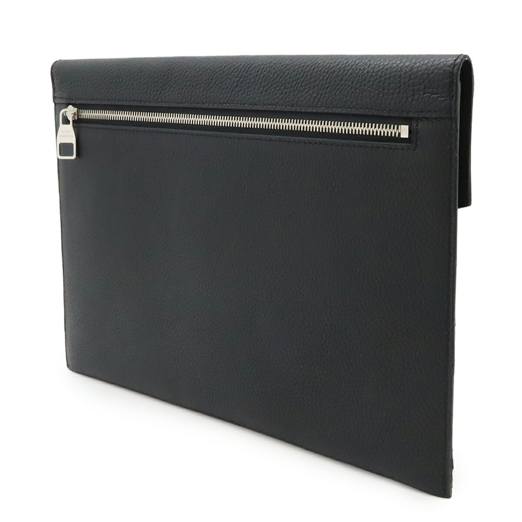 Louis Vuitton Noir Leather Clutch Bag Pochette (Pre-Owned)