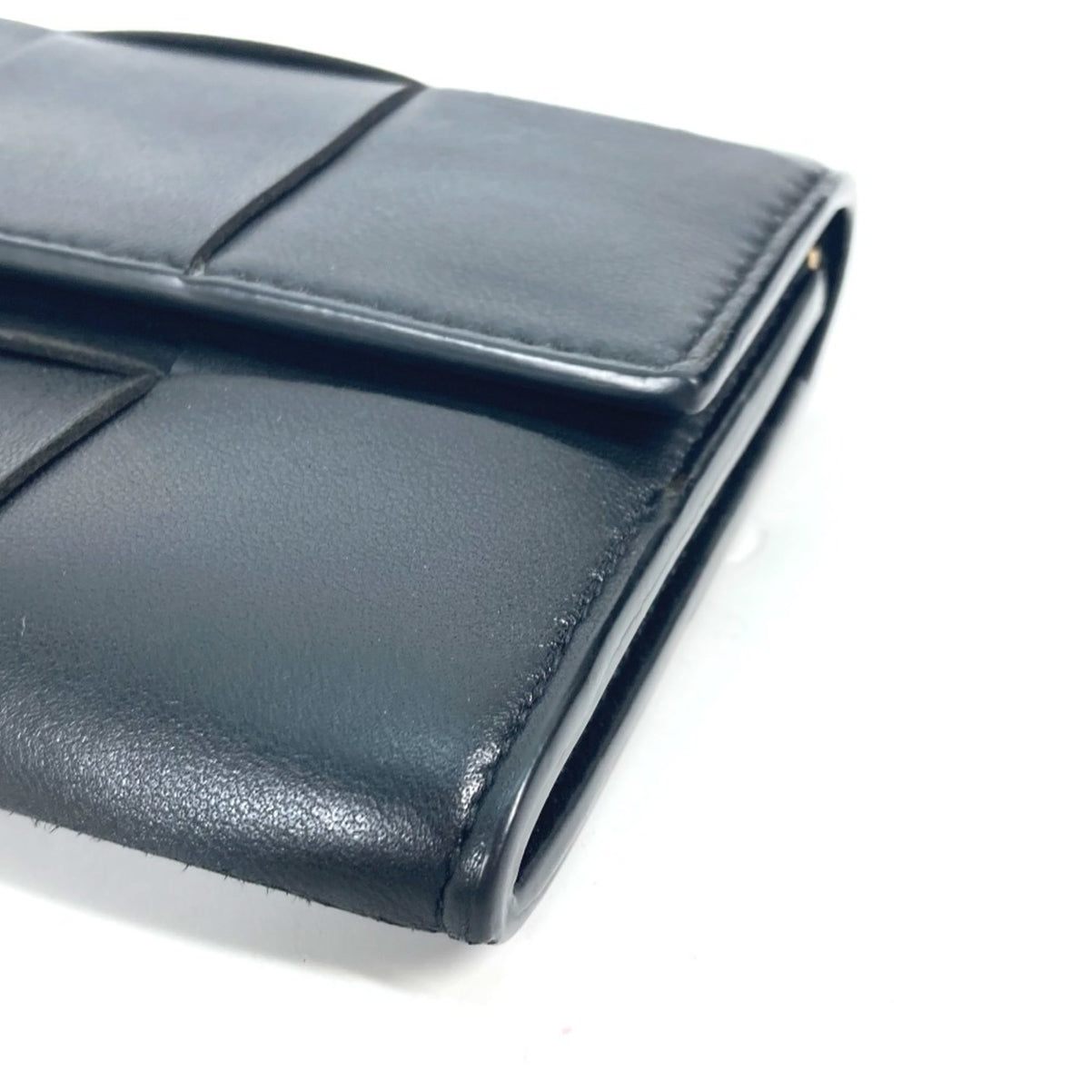Bottega Veneta Black Leather Long Wallet (Bi-Fold) (Pre-Owned)