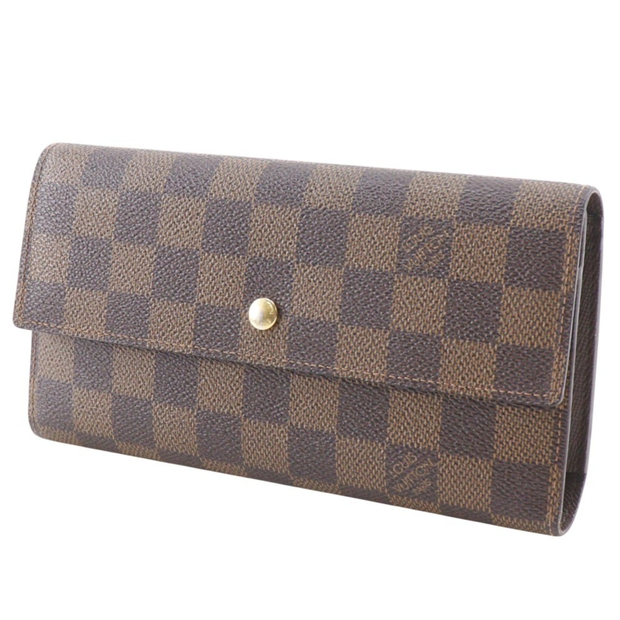 Louis Vuitton Brown Damier Canvas Long Wallet (Bi-Fold) (Pre-Owned)
