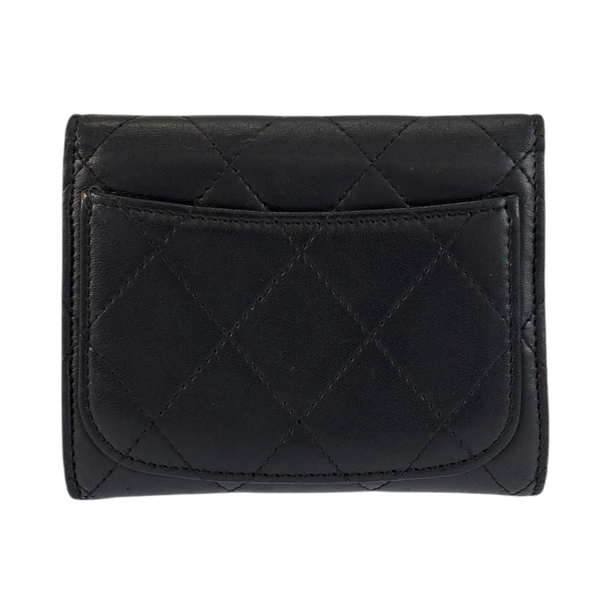 Chanel Black Leather Coin Purse/Coin Case (Pre-Owned)
