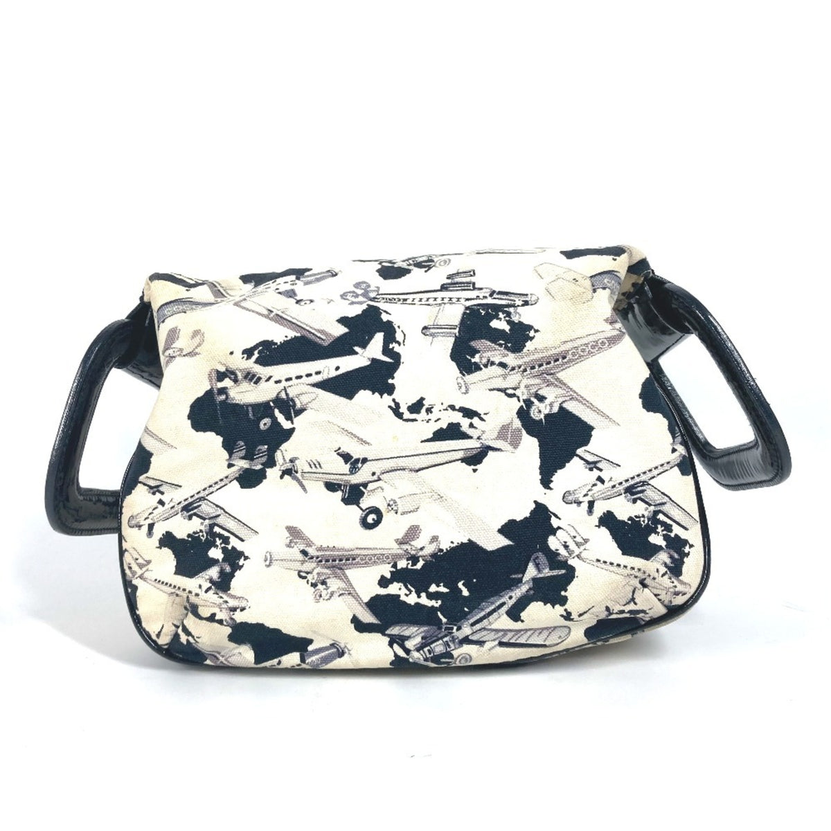 Chanel Black White Canvas Handbag (Pre-Owned)
