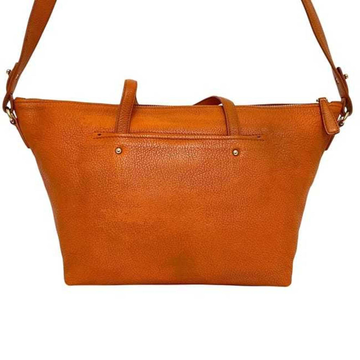 Salvatore Ferragamo Orange Leather Shoulder Bag Tote Bag (Pre-Owned)