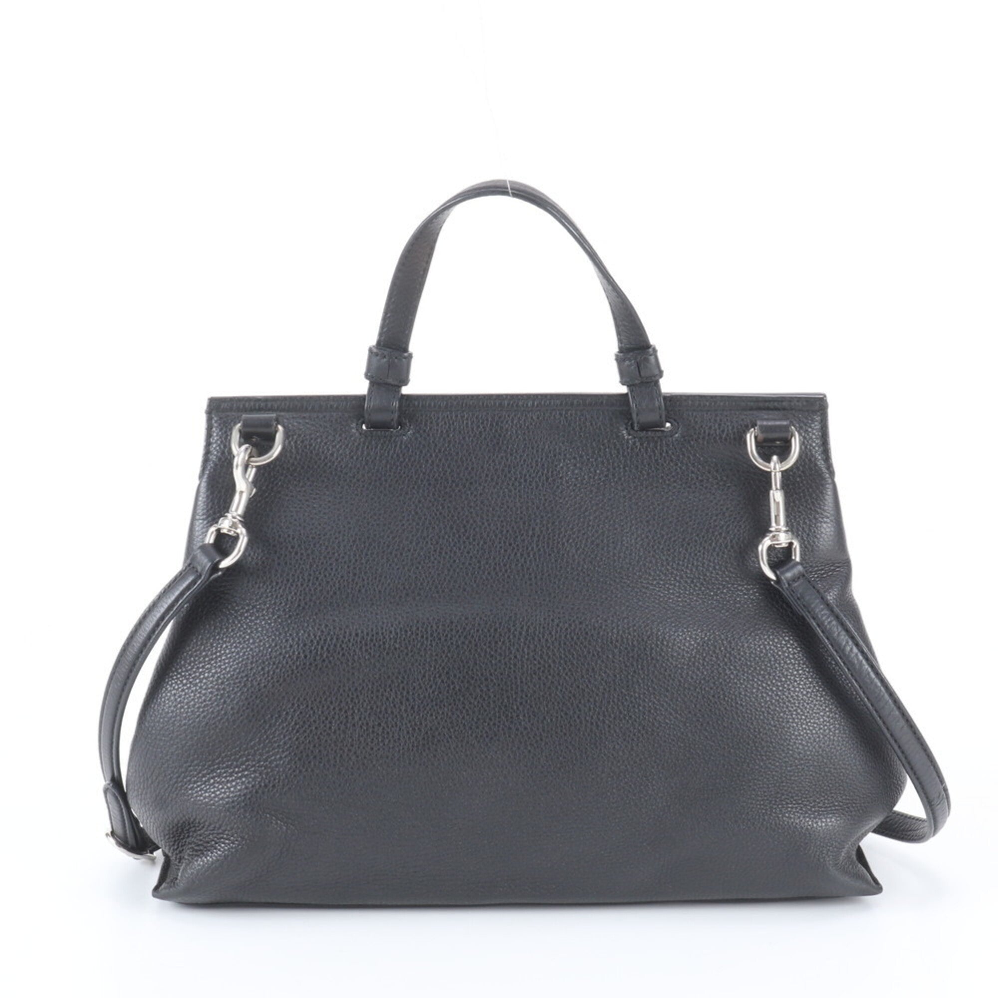 Gucci Black Leather Shoulder Bag Tote Bag (Pre-Owned)
