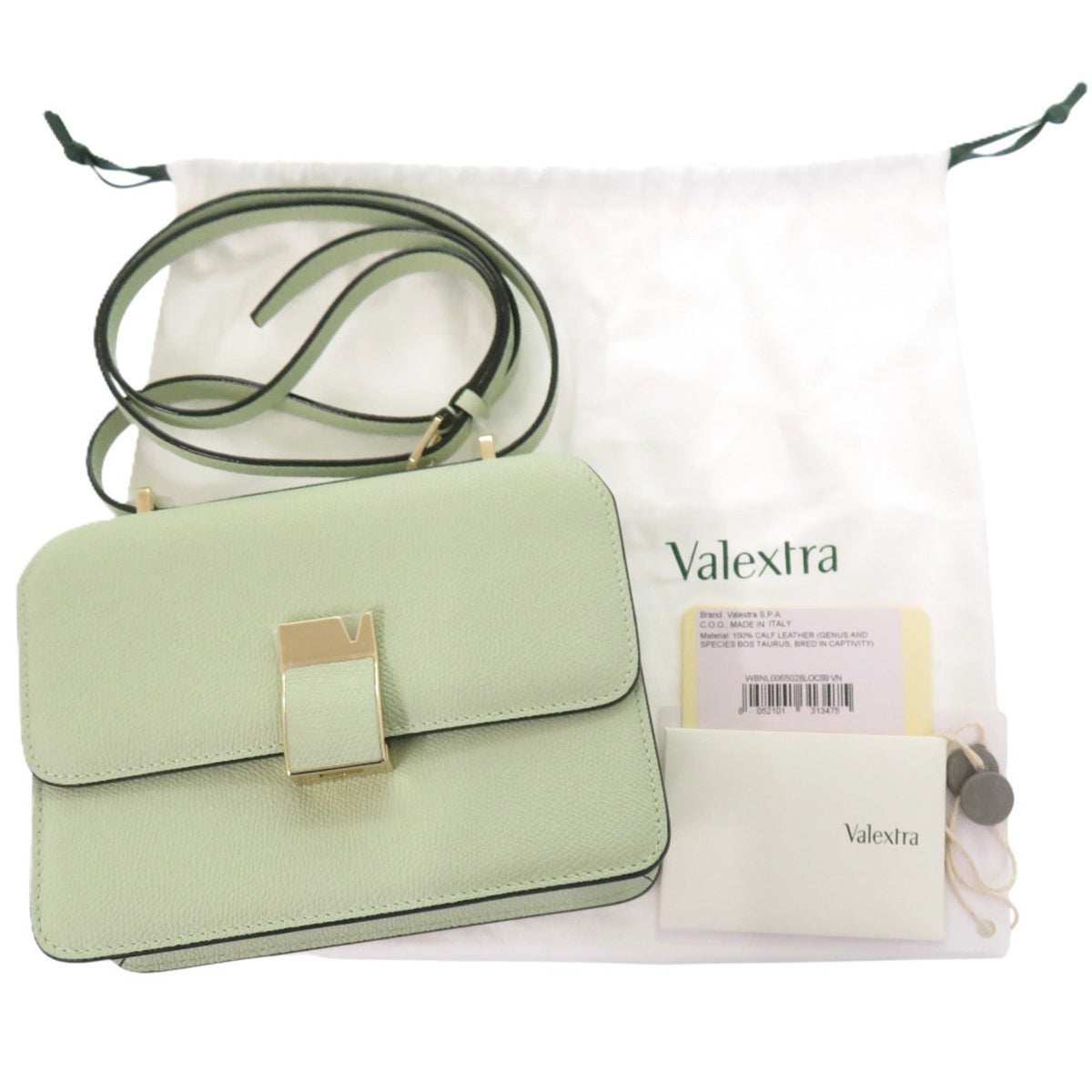 Valextra Green Leather Shoulder Bag (Pre-Owned)