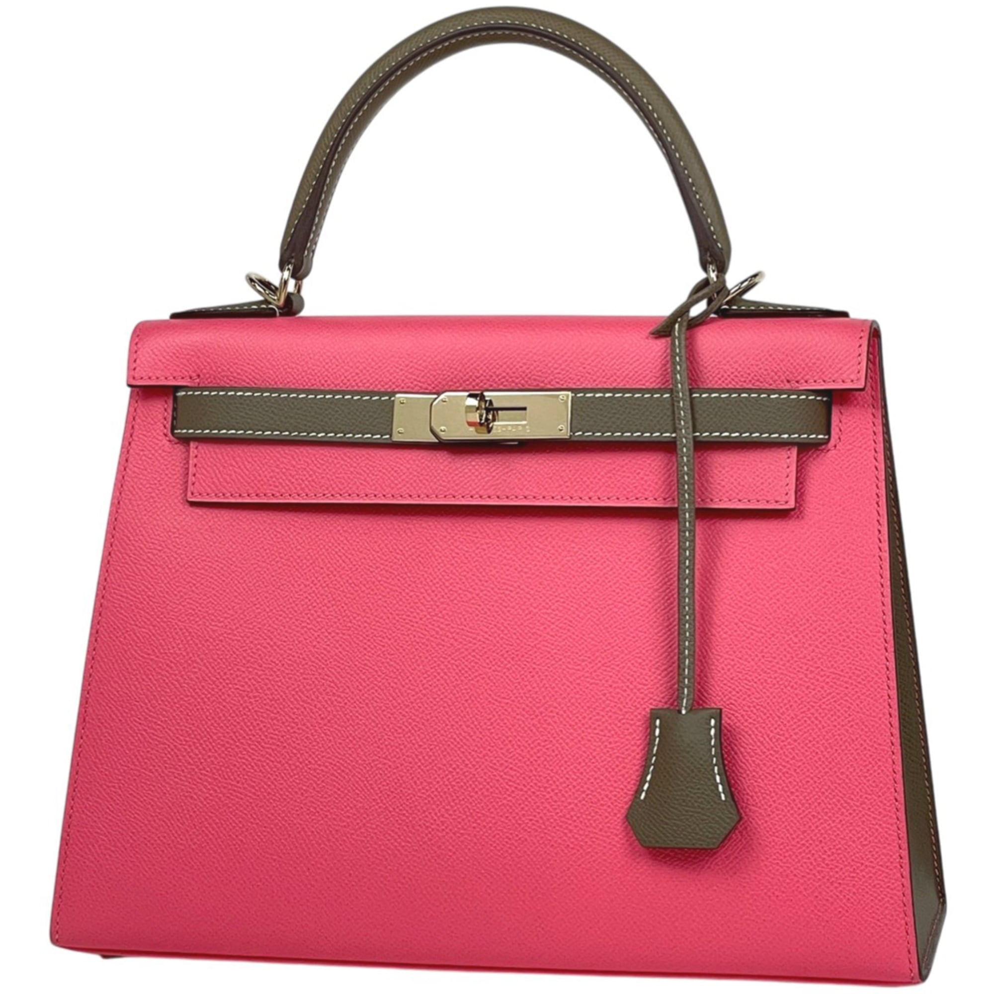 Hermes Kelly Etoupe Gray Rose Azalee Epsom Leather Handbag Shoulder Bag (Pre-Owned)