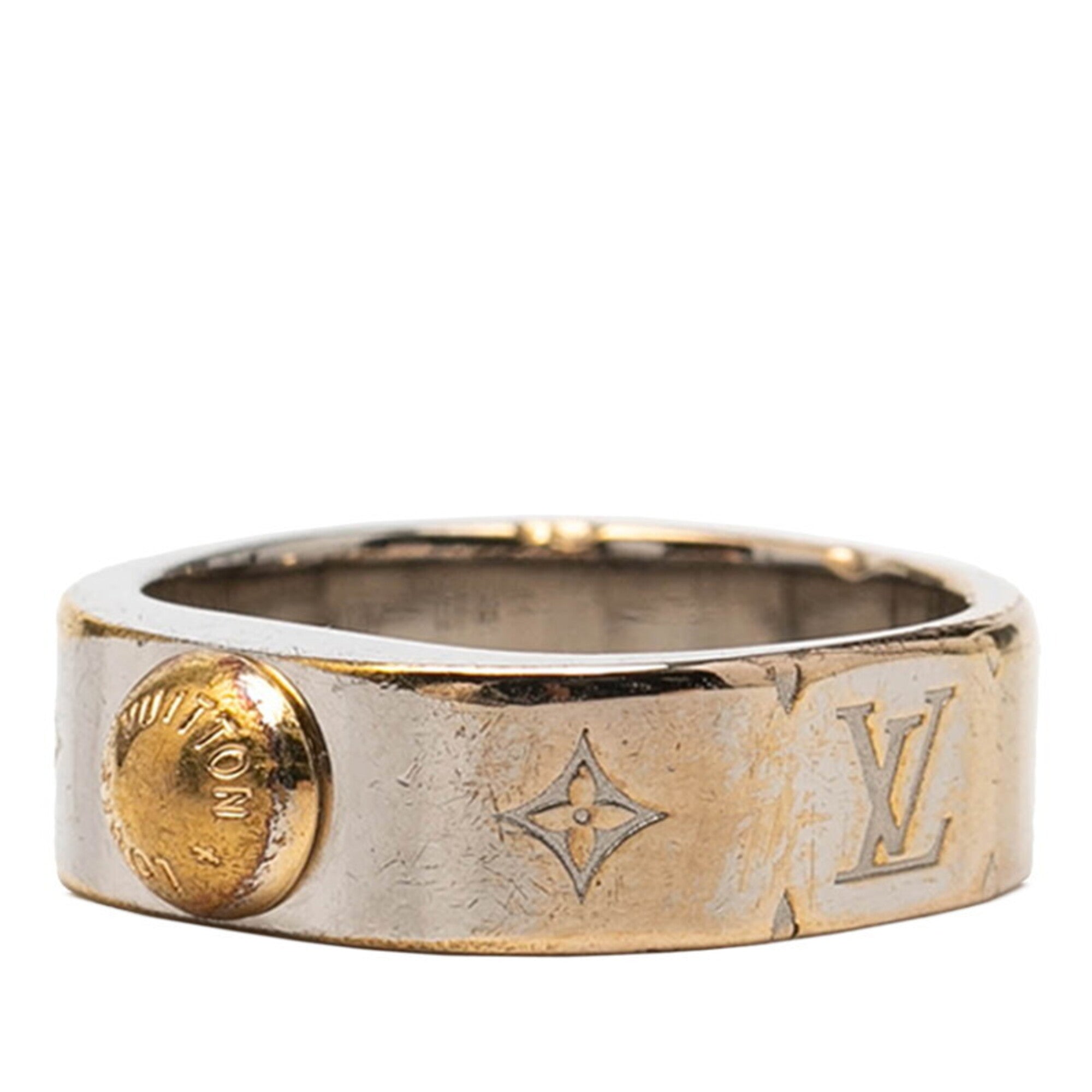 Louis Vuitton Gold Silver Gold Plating Metal Band Ring (Pre-Owned)