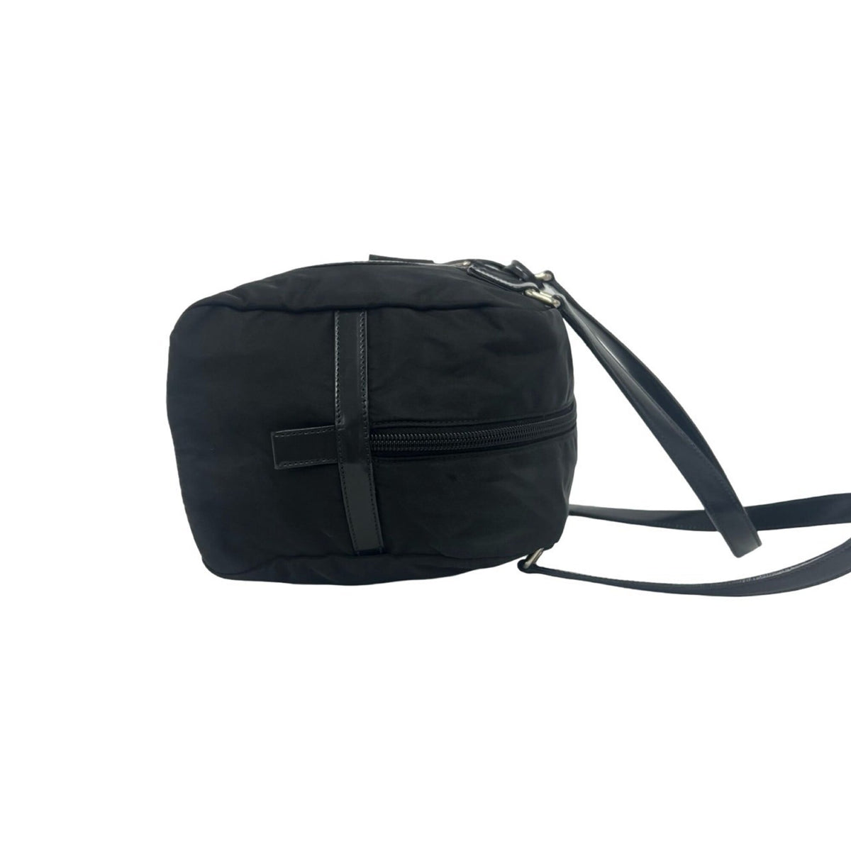 Prada Black Nylon Patent Leather Boston Bag Shoulder Bag (Pre-Owned)