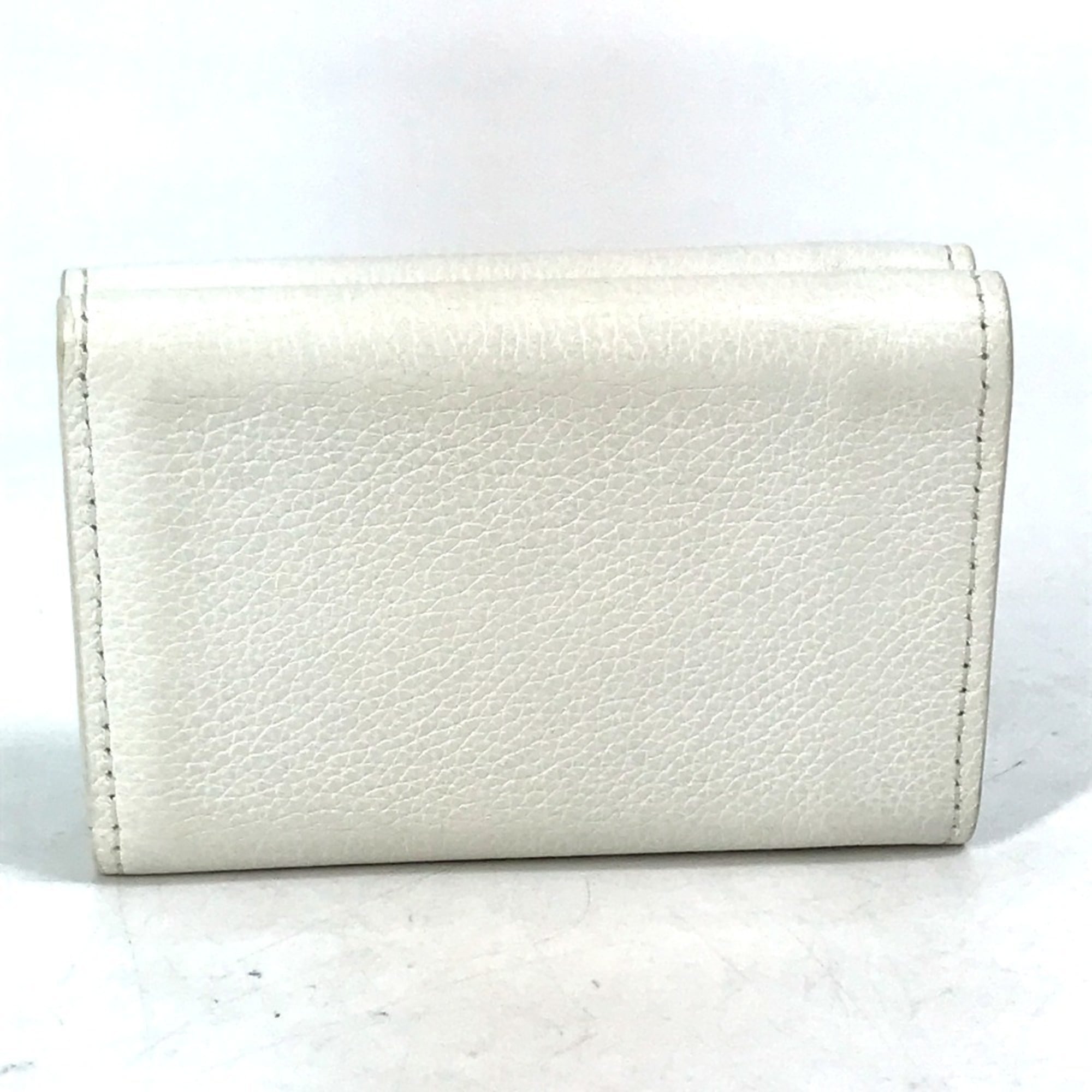Louis Vuitton White Leather Wallet (Tri-Fold) (Pre-Owned)