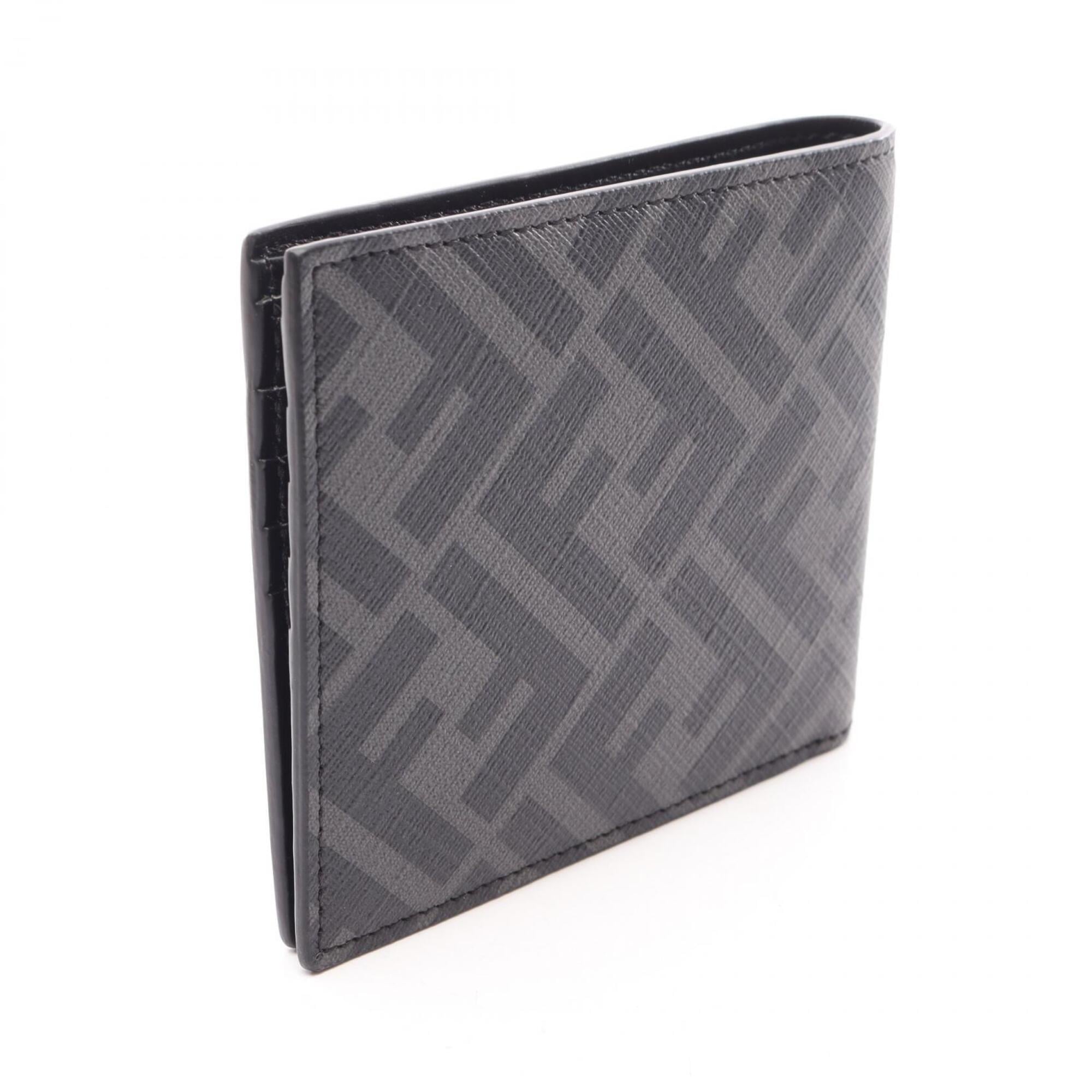 Fendi Black Gray Yellow Leather Pvc Wallet (Bi-Fold) (Pre-Owned)