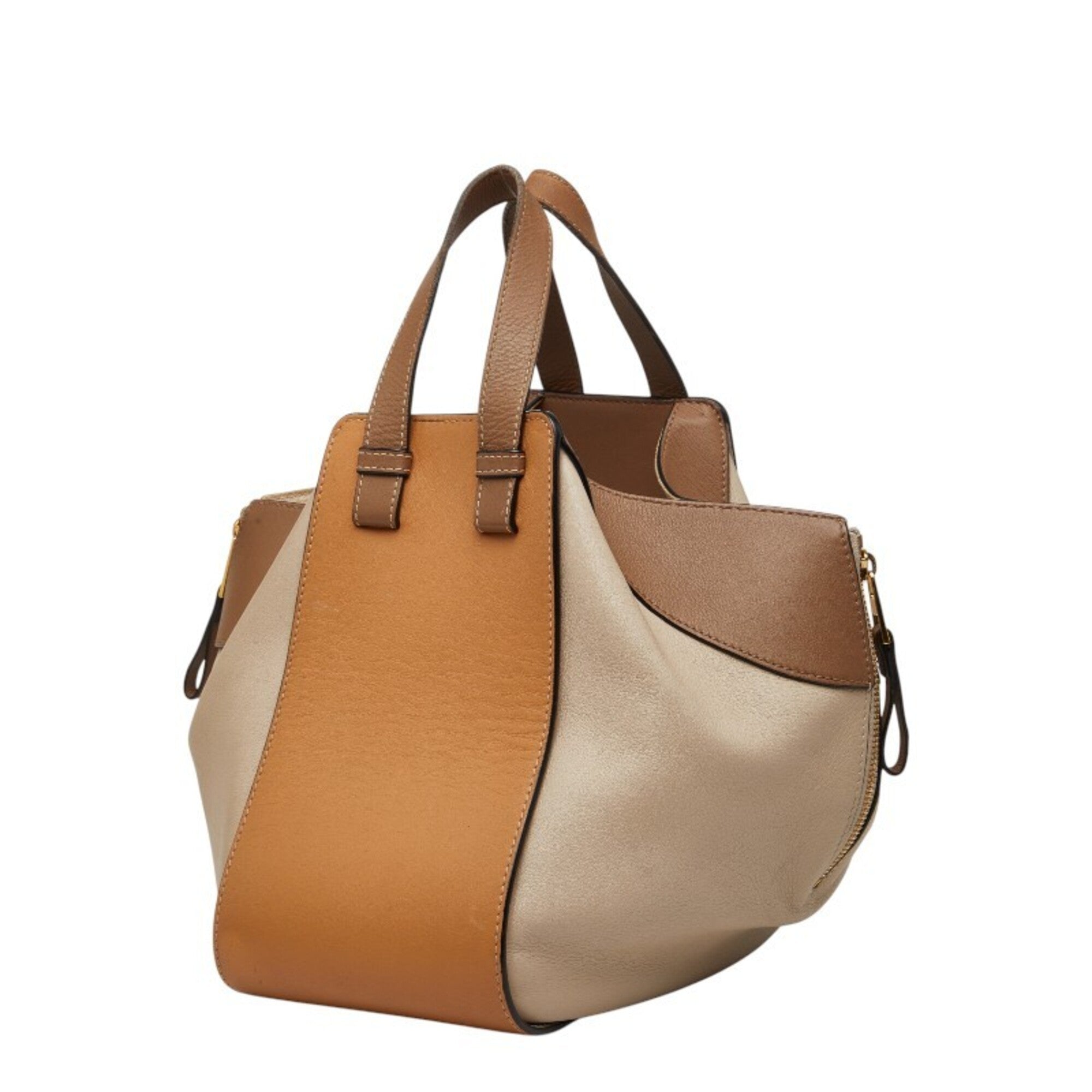 Loewe Beige Brown Leather Handbag Shoulder Bag (Pre-Owned)