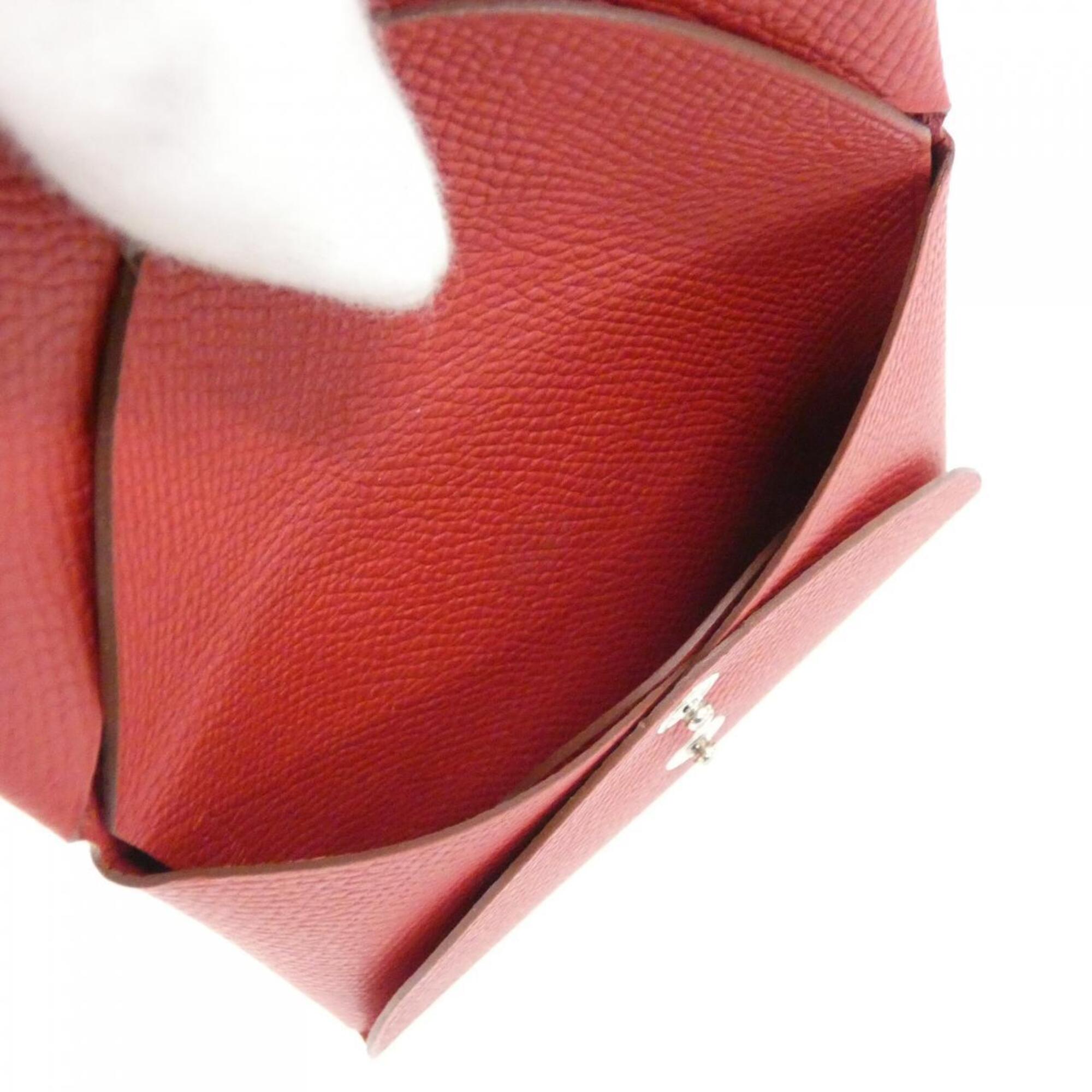 Hermes Rouge Garance Epsom Leather Coin Purse/Coin Case (Pre-Owned)