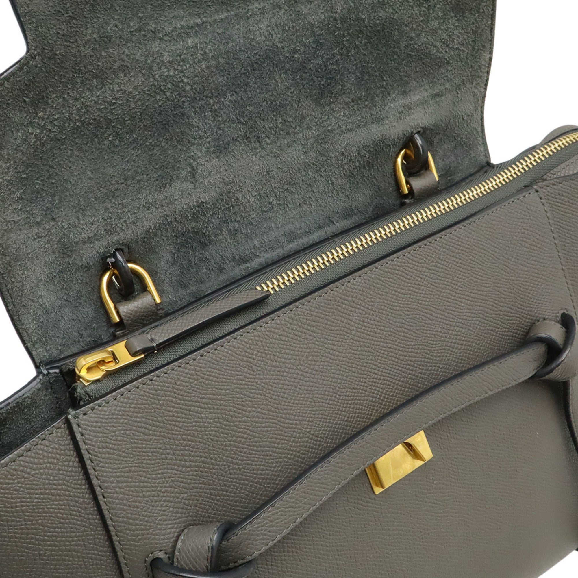 Celine Luggage Gray Leather Handbag Shoulder Bag (Pre-Owned)