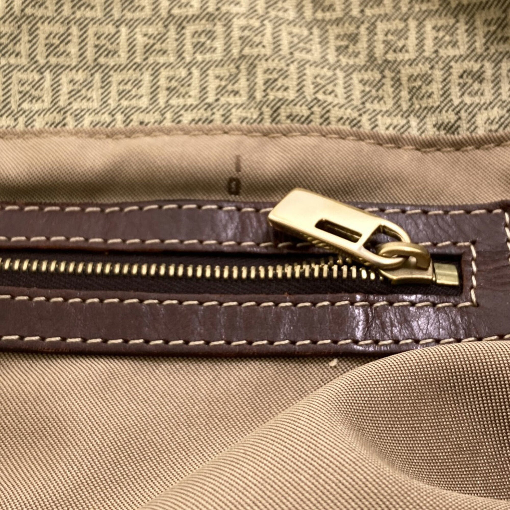 Fendi Zucchino Beige Canvas Tote Bag (Pre-Owned)