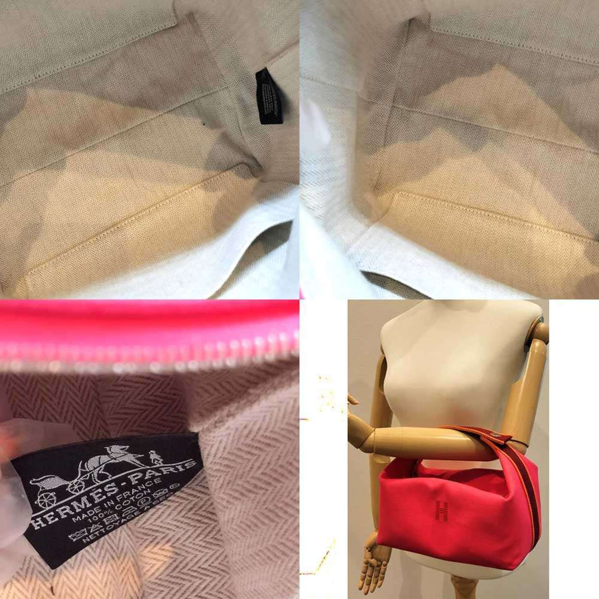 Hermes Pink Canvas Handbag (Pre-Owned)