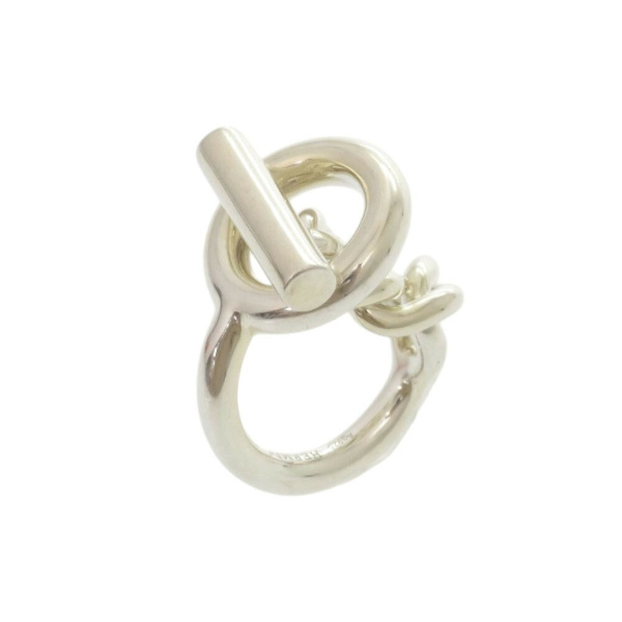 Hermes Silver Silver 925 Band Ring (Pre-Owned)