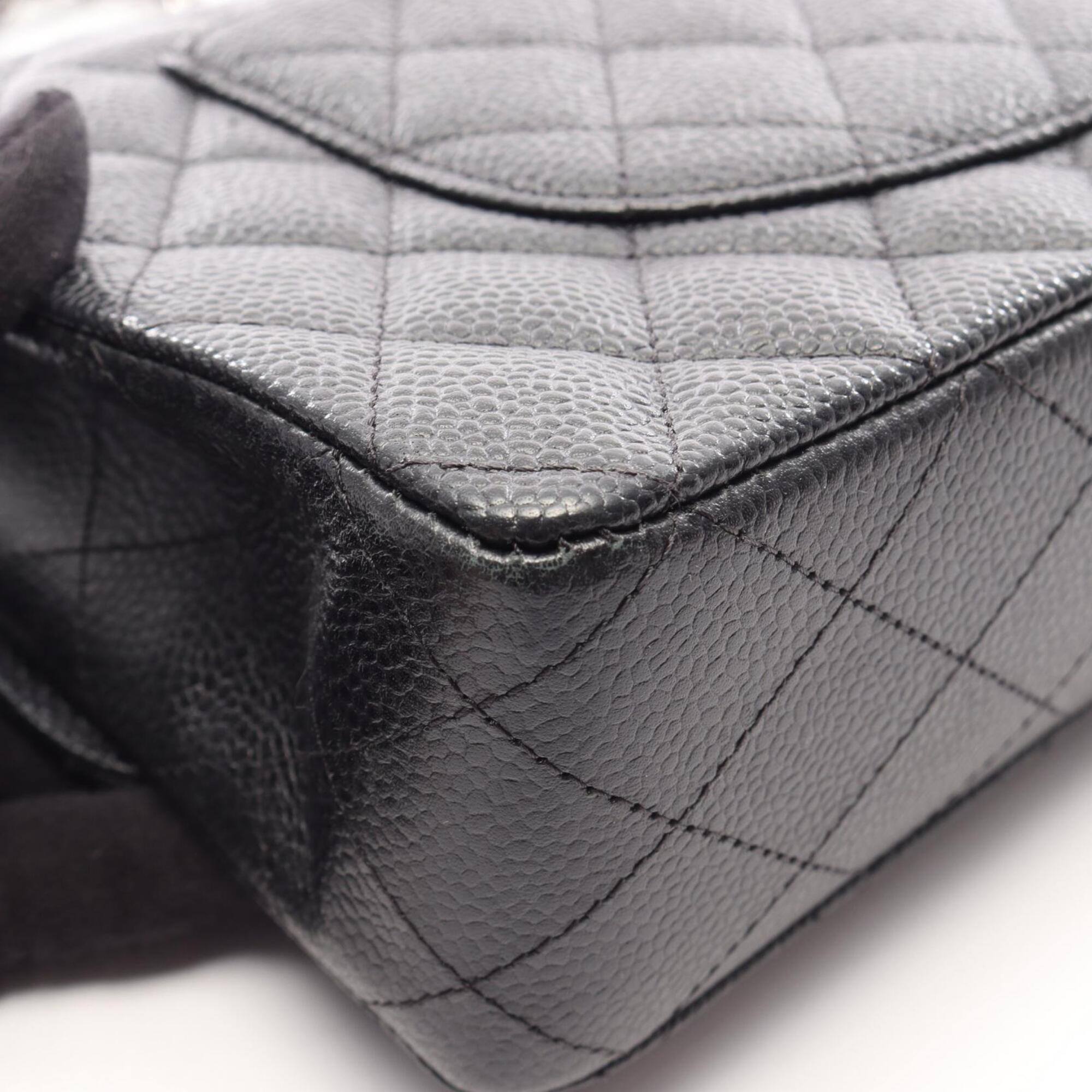 Chanel Black Grained Calfskin Handbag Shoulder Bag (Pre-Owned)