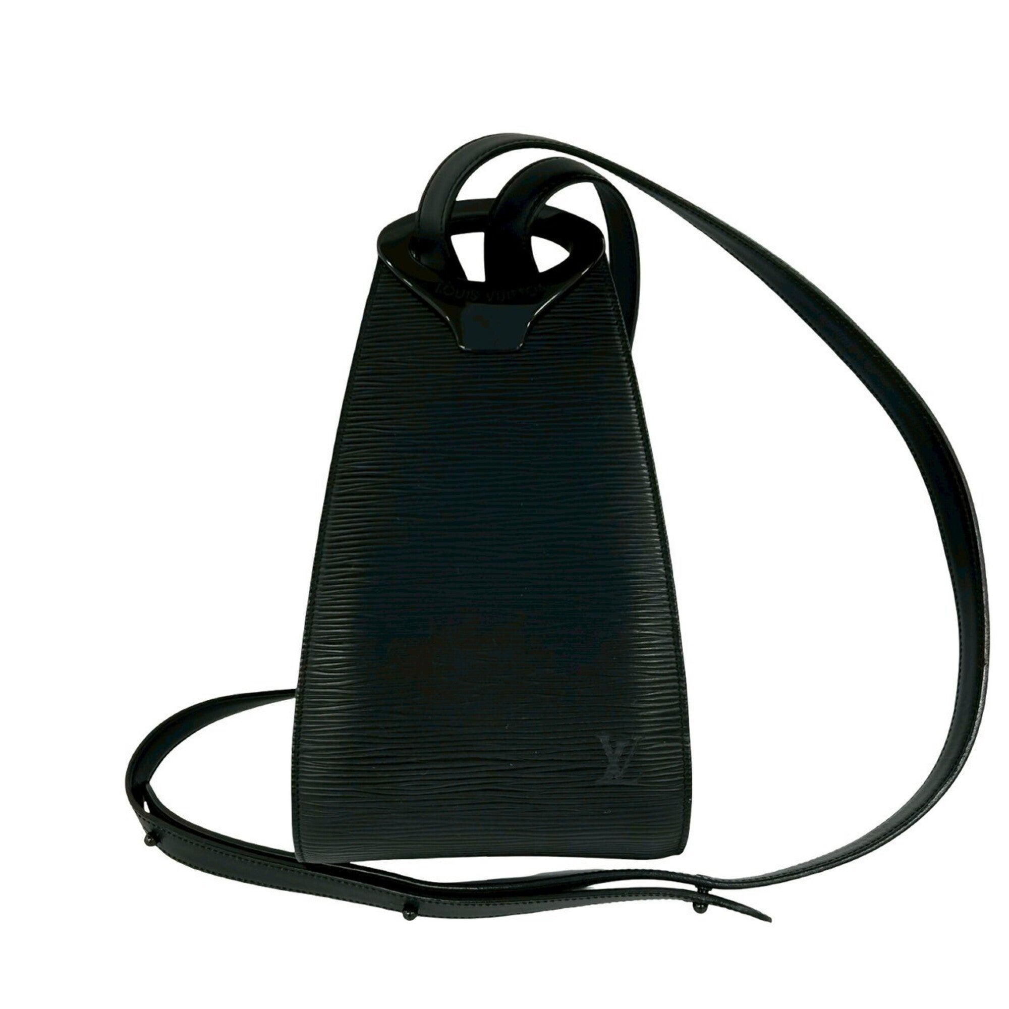 Louis Vuitton Black Leather Handbag Shoulder Bag (Pre-Owned)