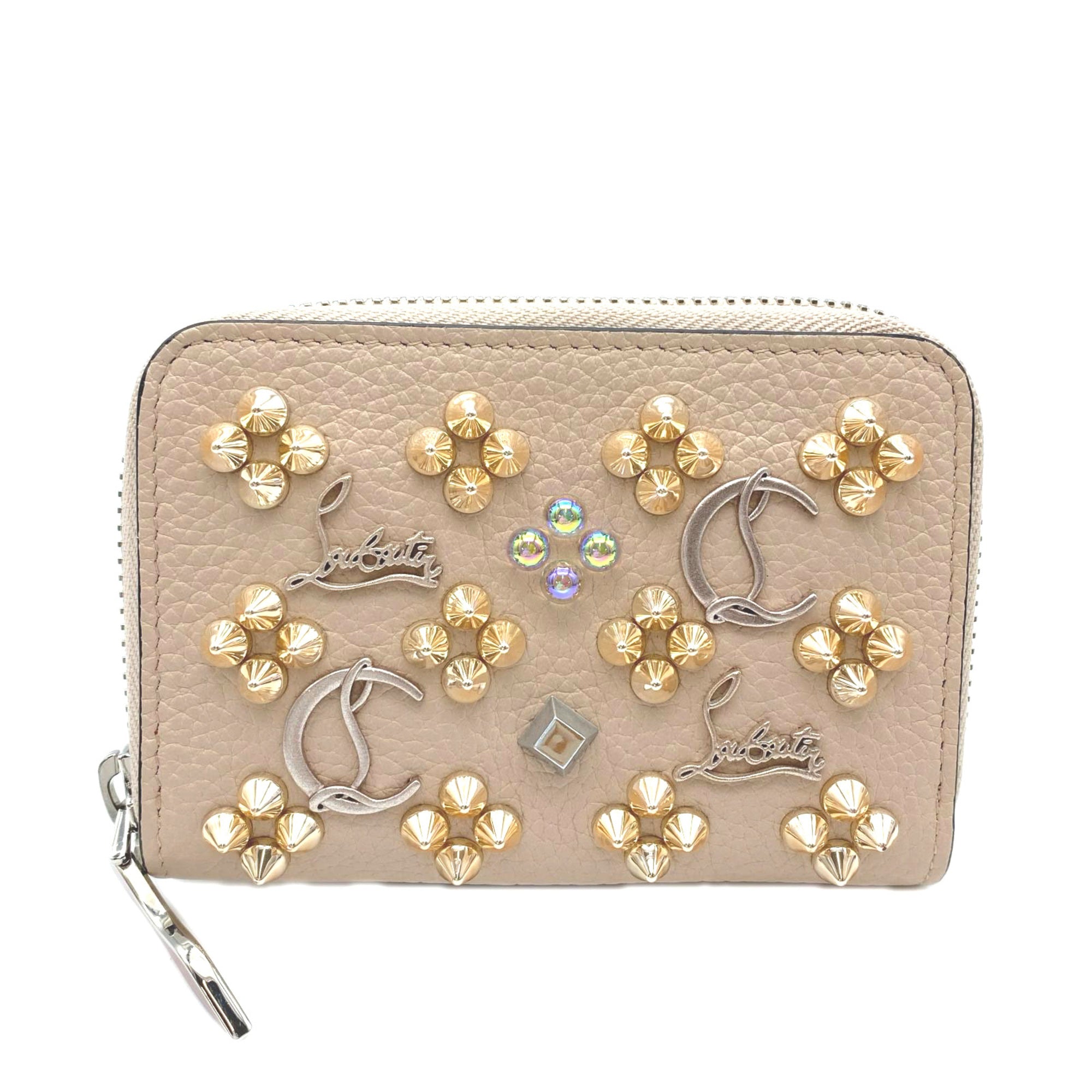 Christian Louboutin Beige Leather Coin Purse/Coin Case (Pre-Owned)