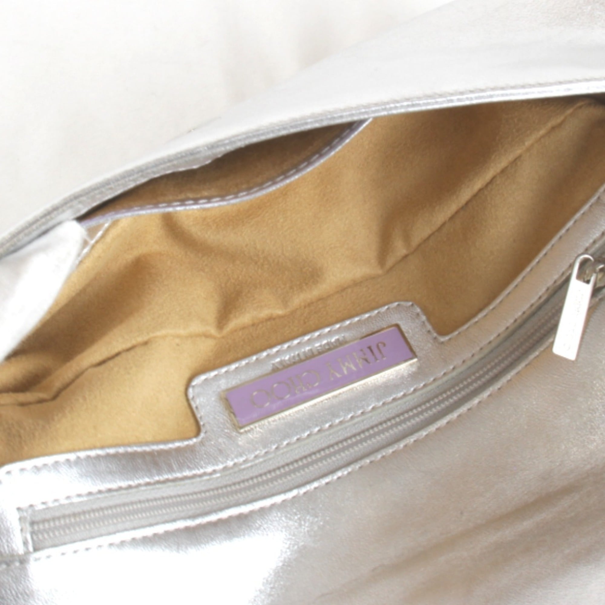 Jimmy Choo Silver Leather Handbag (Pre-Owned)