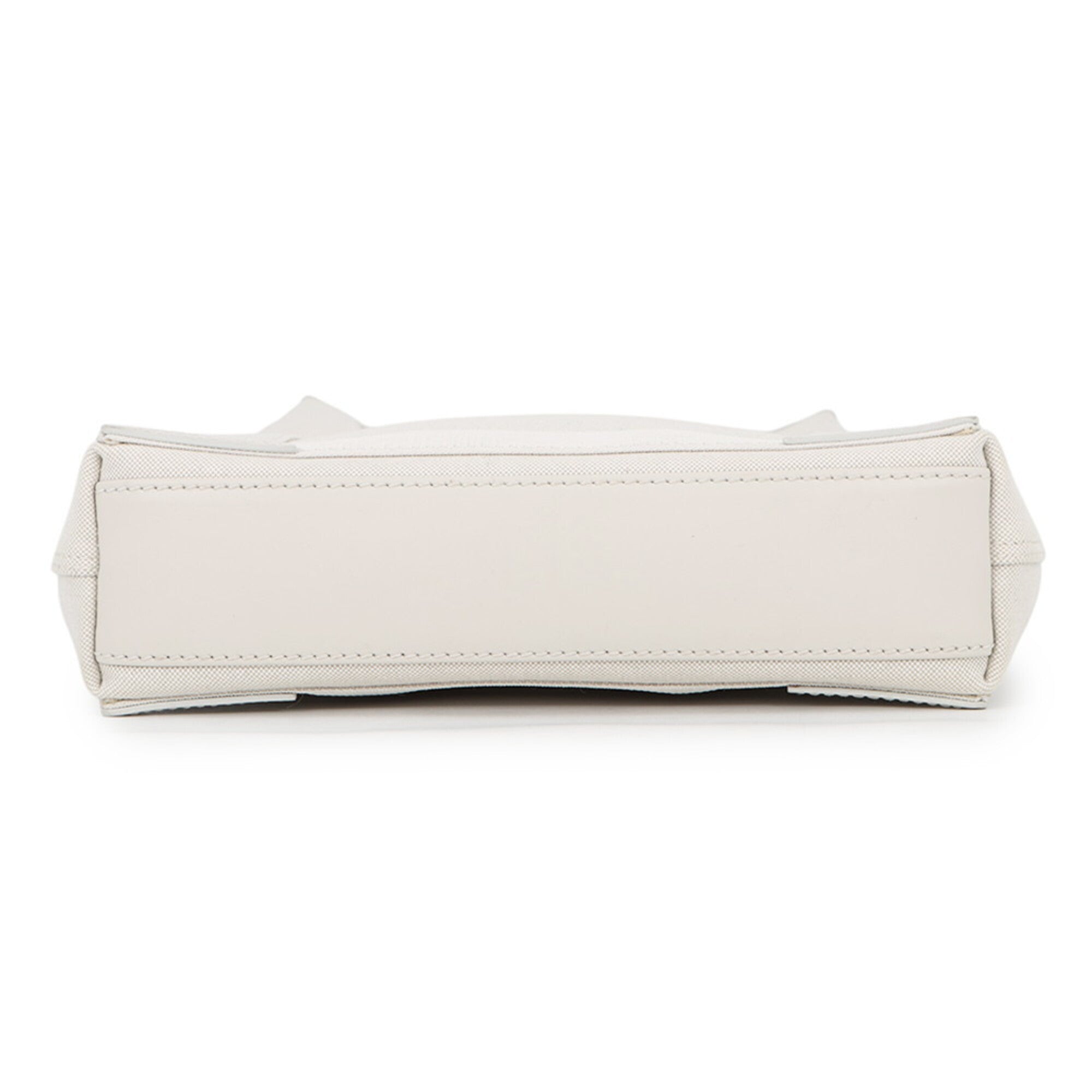 Balenciaga White Canvas Leather Handbag Pouch (Pre-Owned)