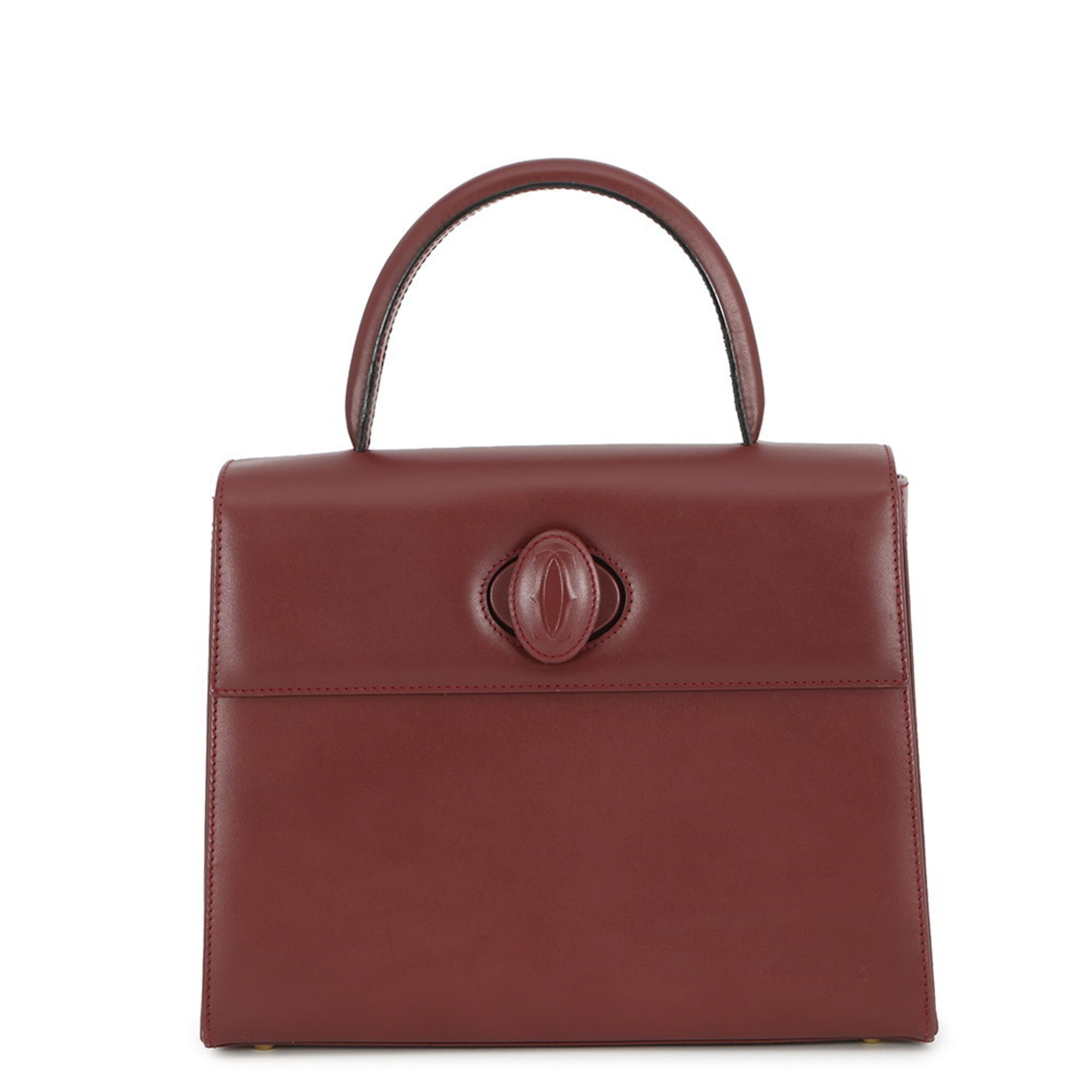 Cartier Bordeaux Leather Handbag (Pre-Owned)