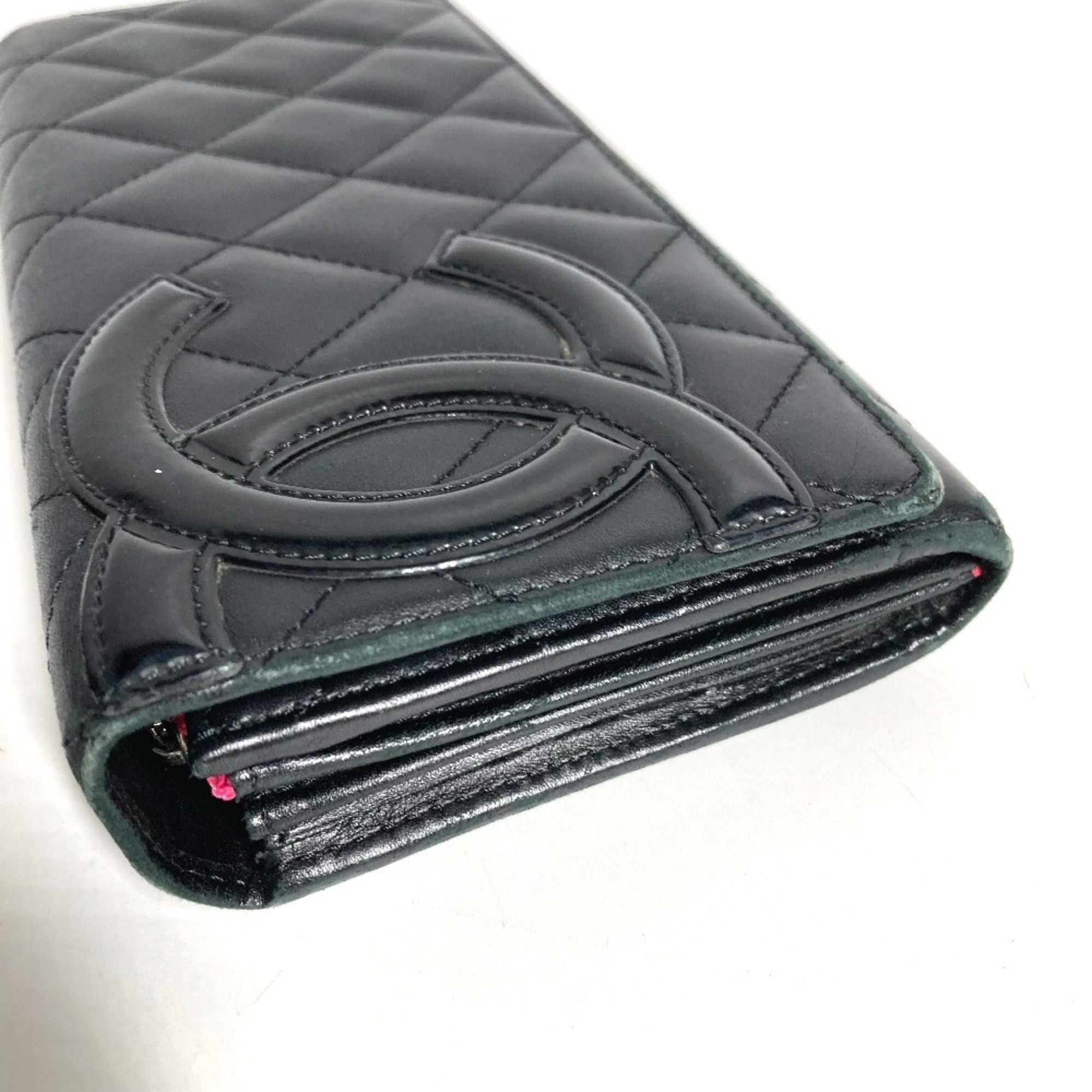 Chanel Black Cambon Ligne Leather Long Wallet (Bi-Fold) (Pre-Owned)