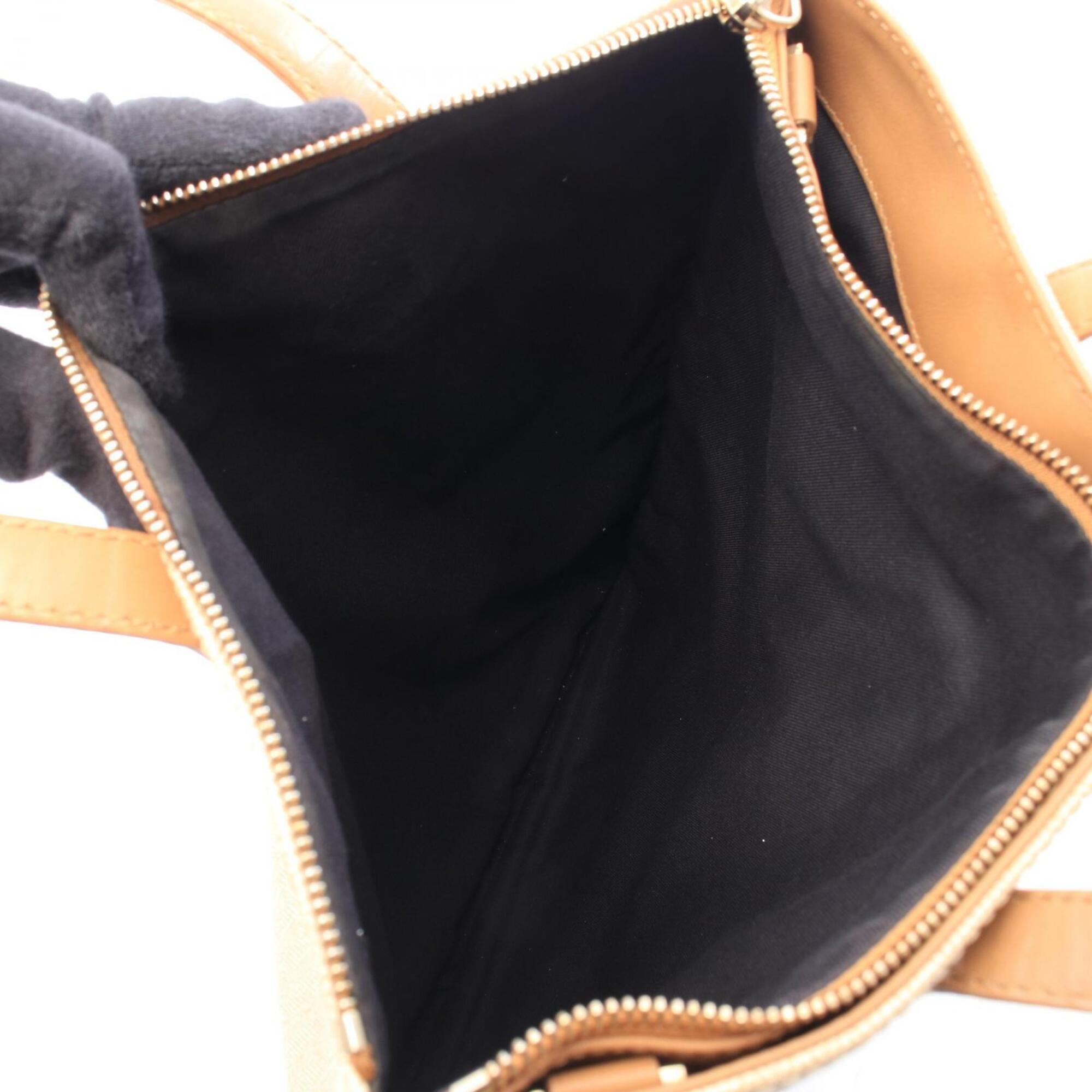 Bvlgari Collezione Beige Brown Coated Canvas Handbag Tote Bag (Pre-Owned)