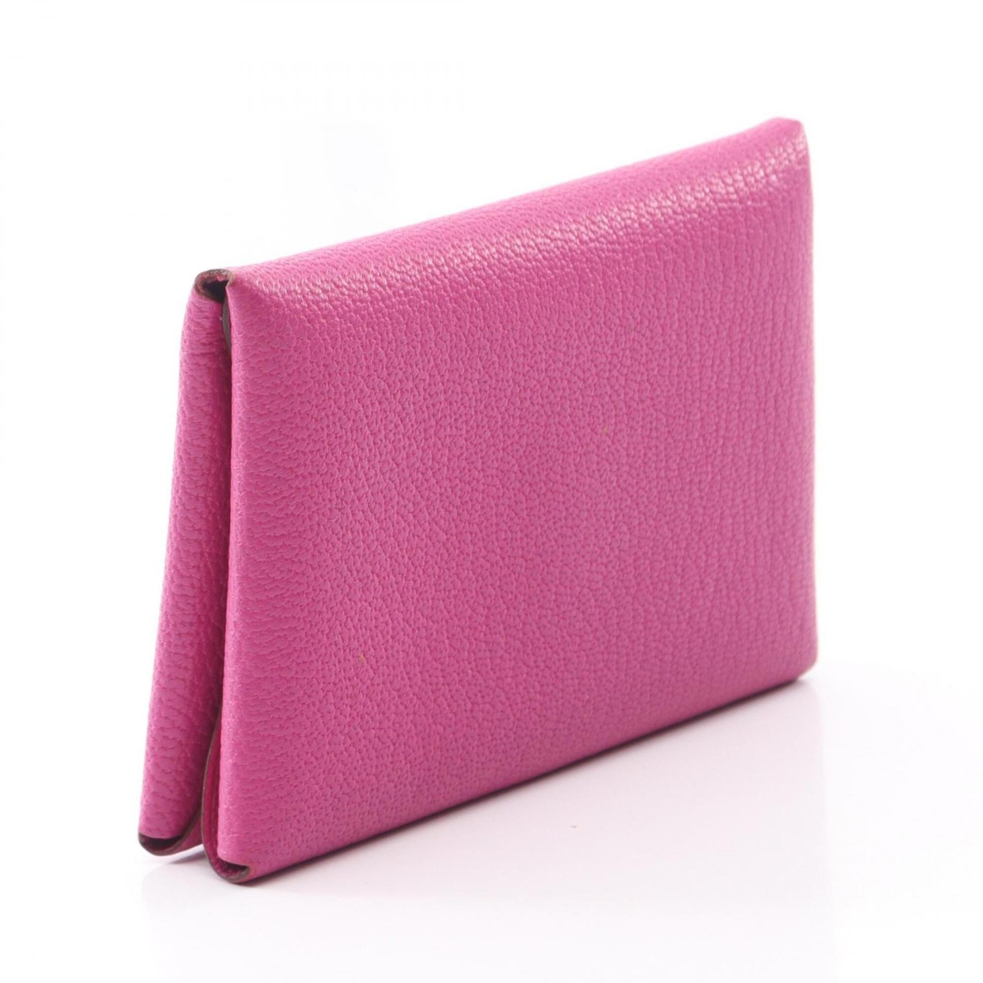 Hermes Pink Chevre Leather Coin Purse/Coin Case (Pre-Owned)