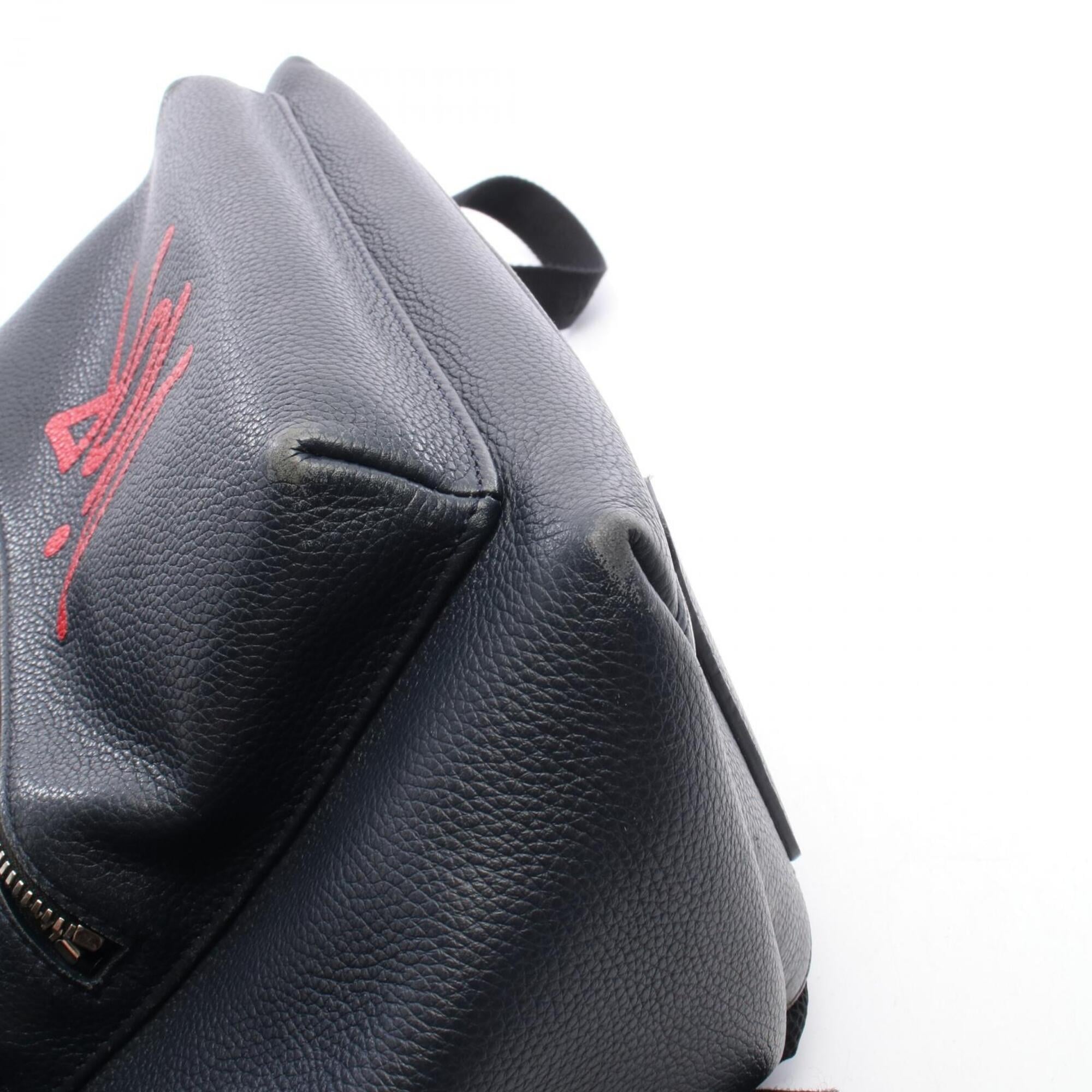 Christian Dior Navy Leather Backpack (Pre-Owned)