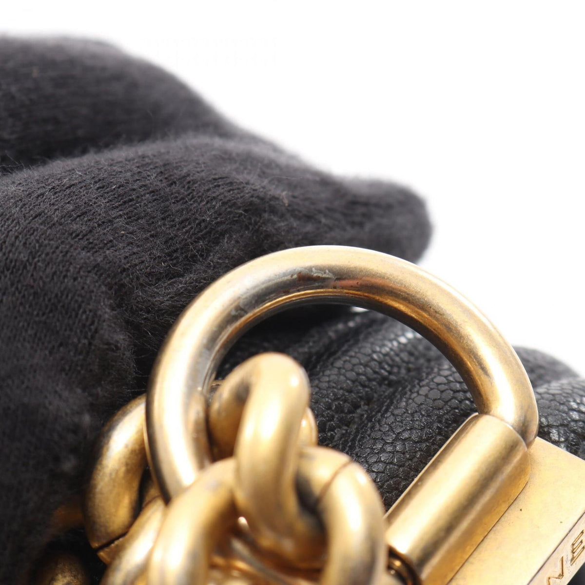 Chanel Boy Chanel Black Grained Calfskin Shoulder Bag (Pre-Owned)