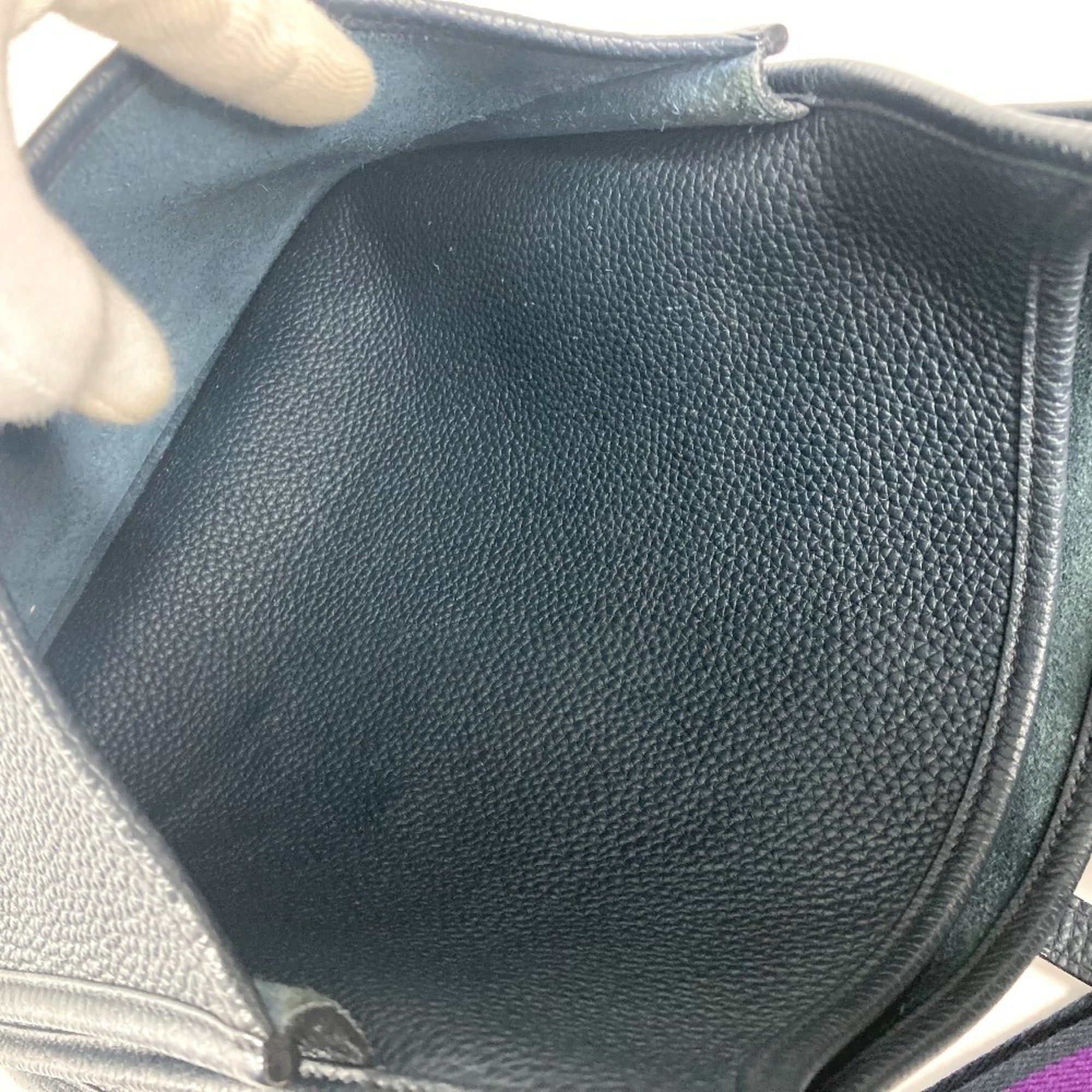 Hermes Navy Taurillon Clemence Leather Shoulder Bag (Pre-Owned)