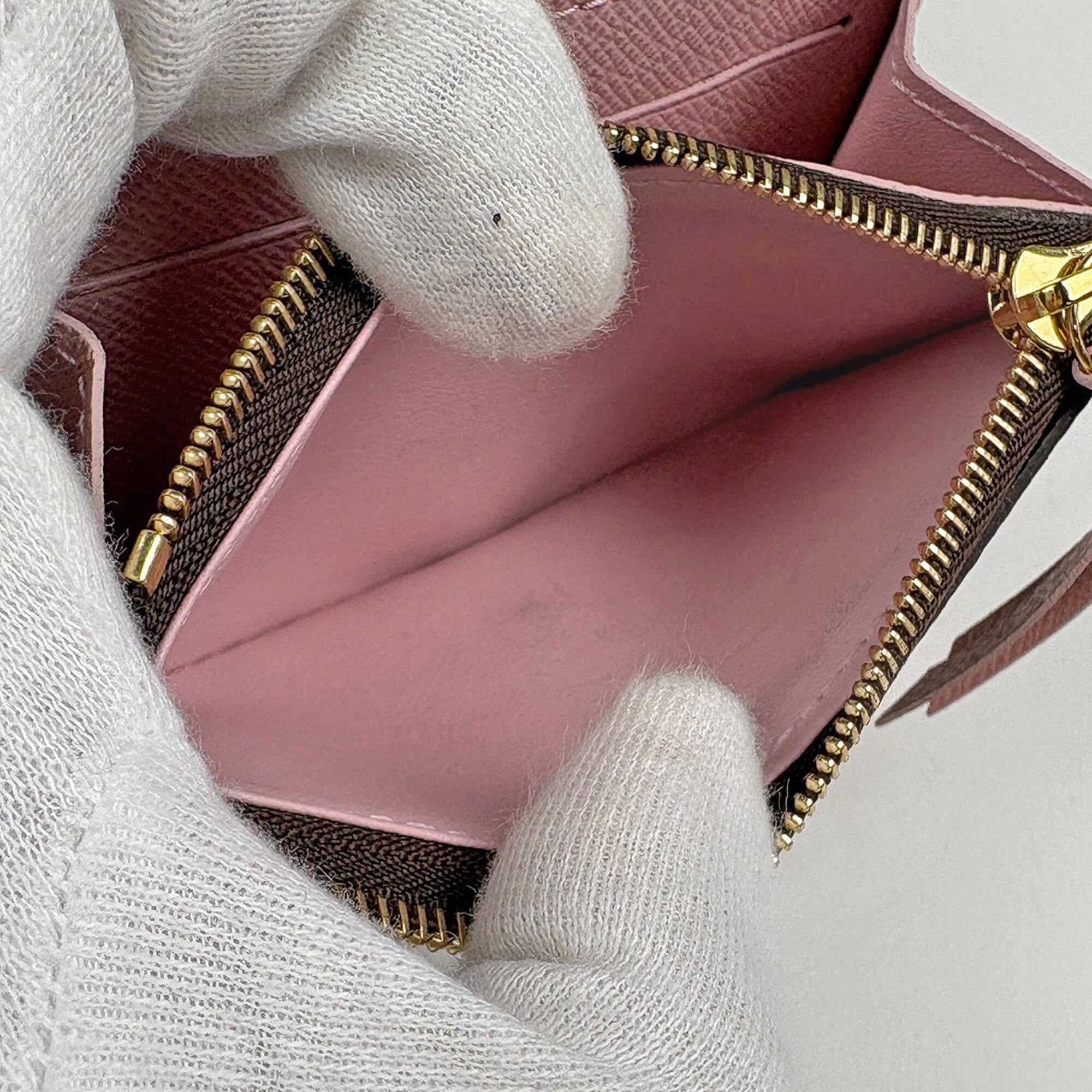 Louis Vuitton Brown Pink Rose Ballerine Damier Canvas Coin Purse/Coin Case (Pre-Owned)