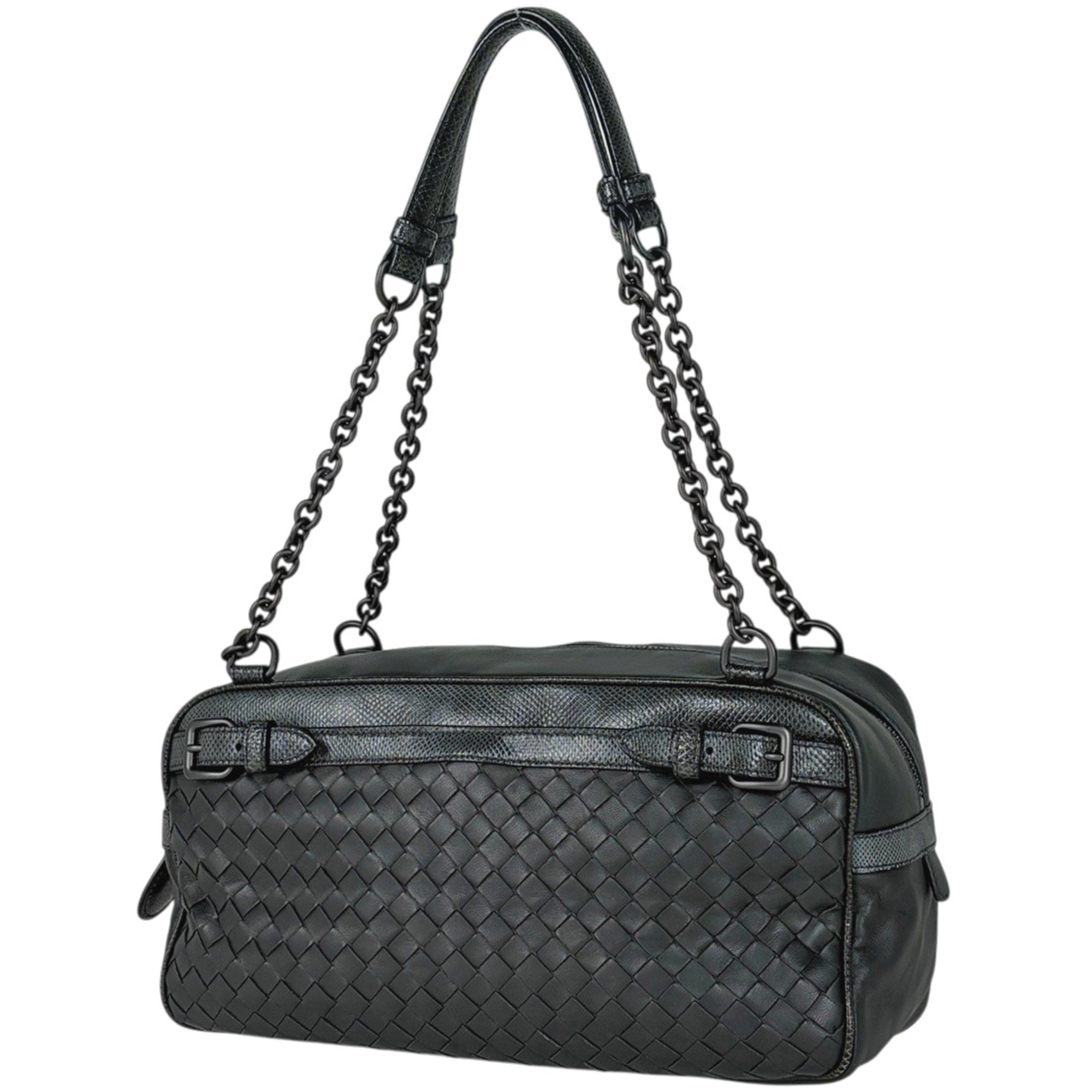 Bottega Veneta Dark Green Leather Tote Bag (Pre-Owned)