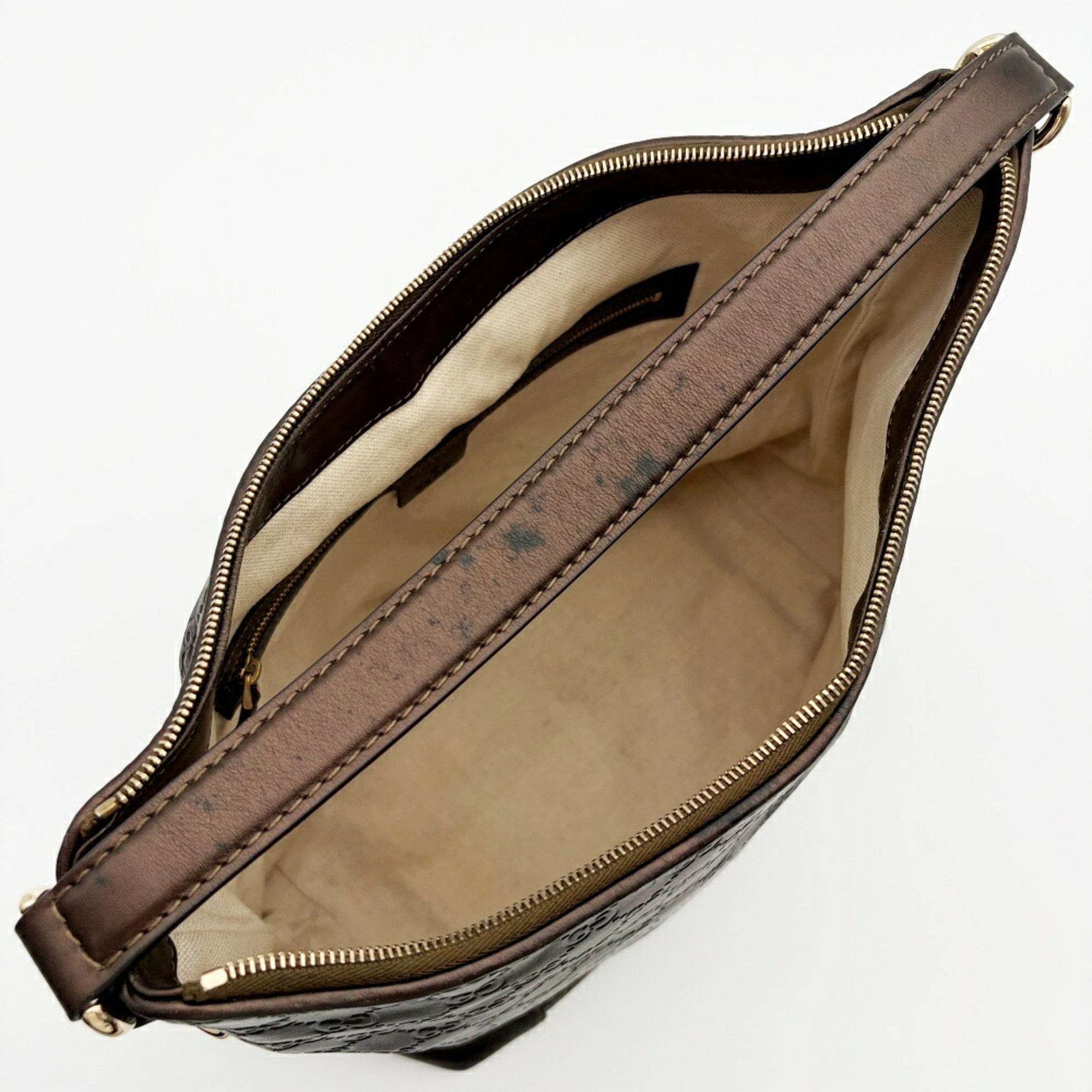 Gucci Bronze Leather Shoulder Bag (Pre-Owned)