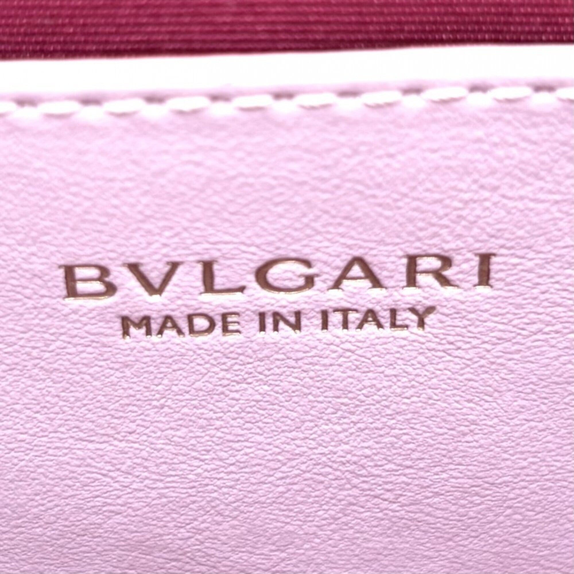Bvlgari Pink Leather Handbag Shoulder Bag Tote Bag (Pre-Owned)