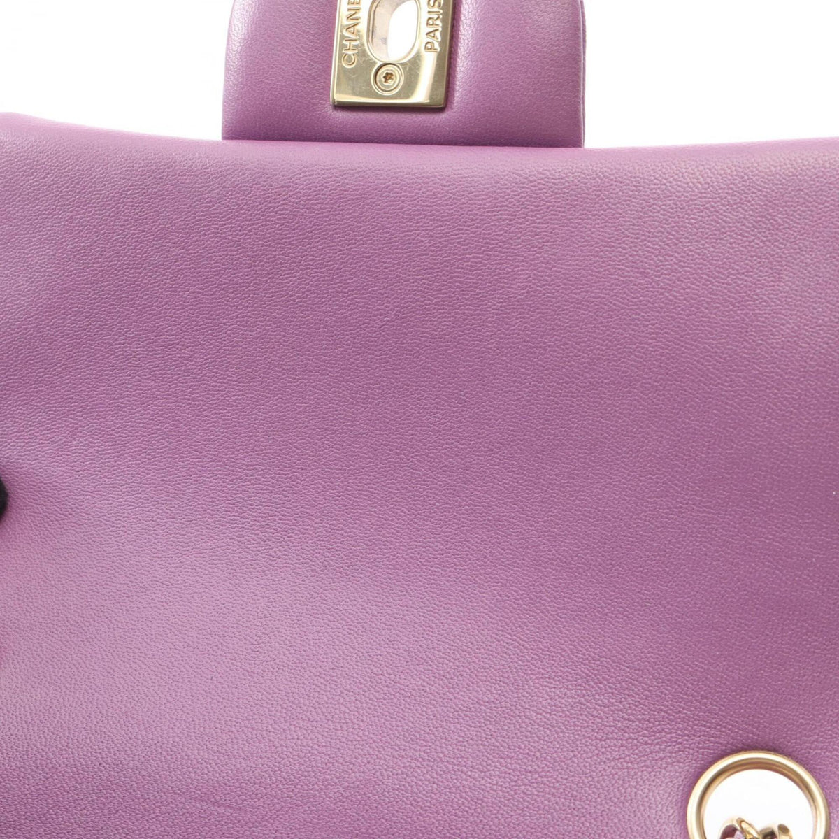 Chanel Purple Leather Handbag Shoulder Bag (Pre-Owned)