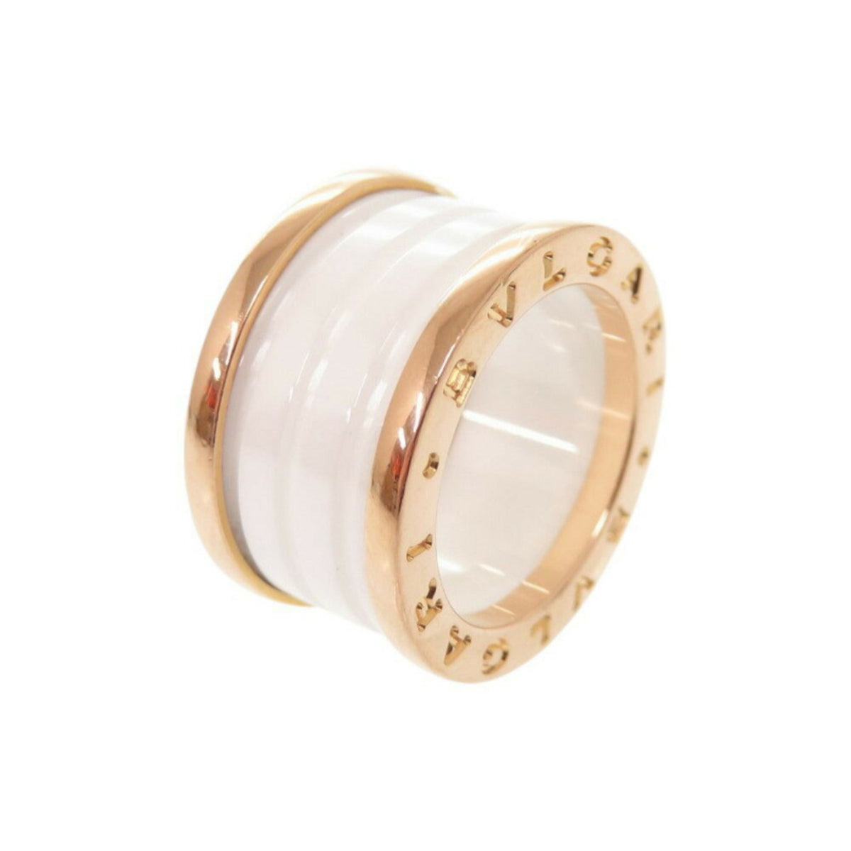 Bvlgari Pink Gold White Pink Gold (18K) Ceramic Band Ring (Pre-Owned)