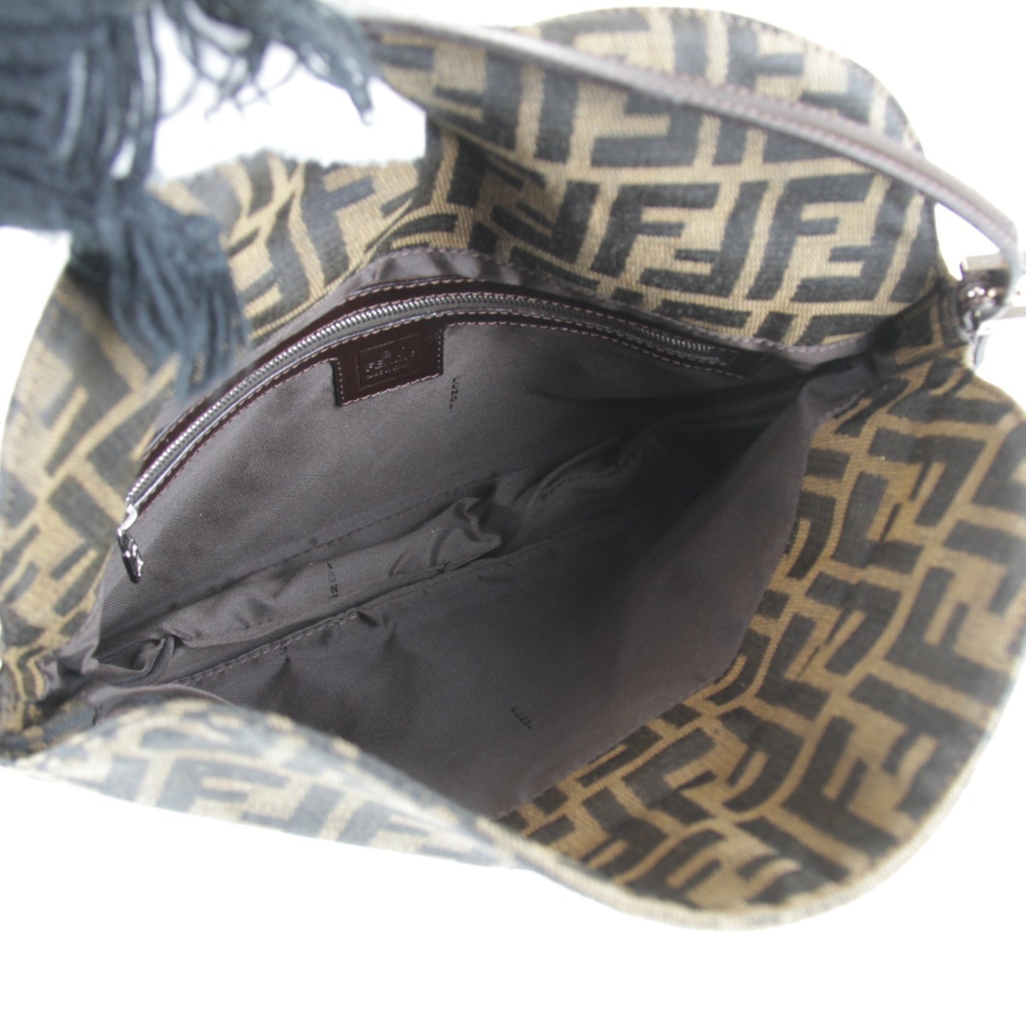 Fendi Brown Khaki Canvas Shoulder Bag (Pre-Owned)