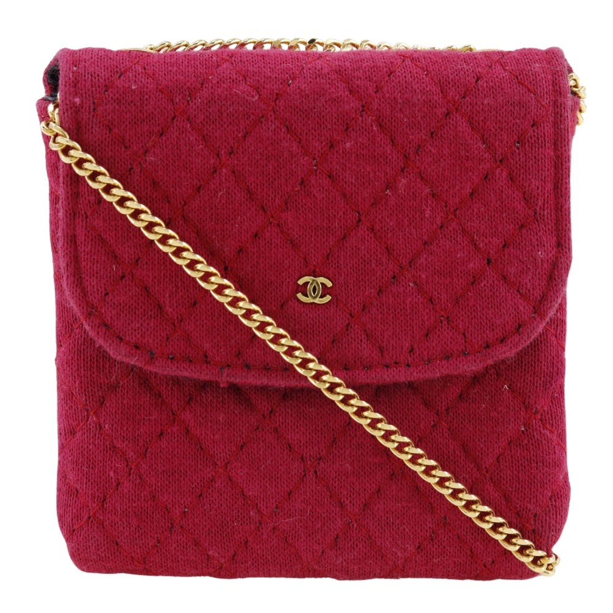 Chanel Pink Cotton Pouch Shoulder Bag (Pre-Owned)