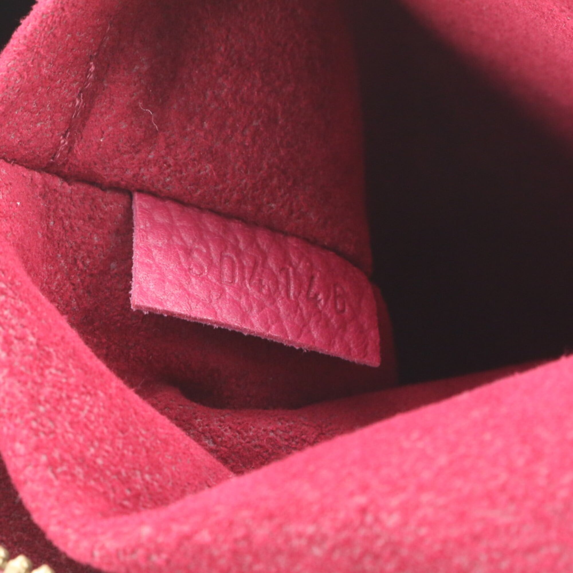 Louis Vuitton Brown Fuchsia Leather Coated Canvas Handbag Shoulder Bag Tote Bag (Pre-Owned)