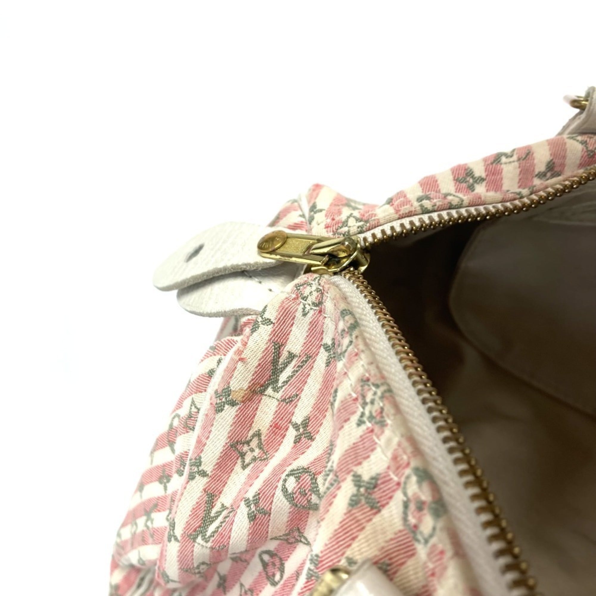 Louis Vuitton Monogram Mini Lin Pink Monogram Mini Lin Boston Bag Handbag (Pre-Owned)