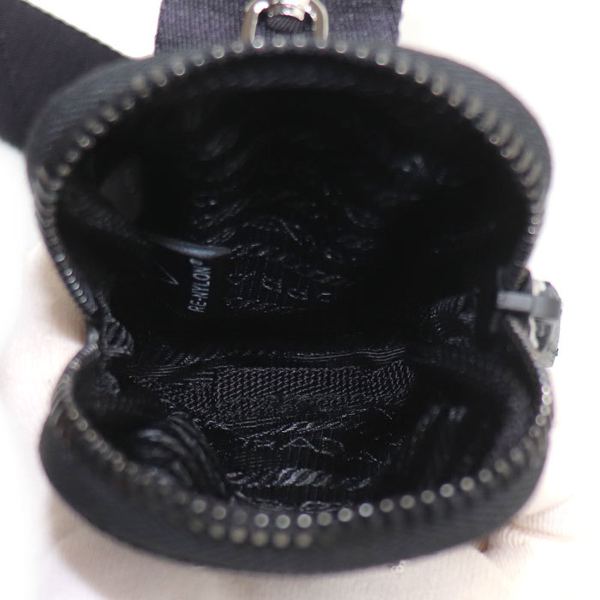 Prada Black Nylon Leather Pouch Shoulder Bag (Pre-Owned)