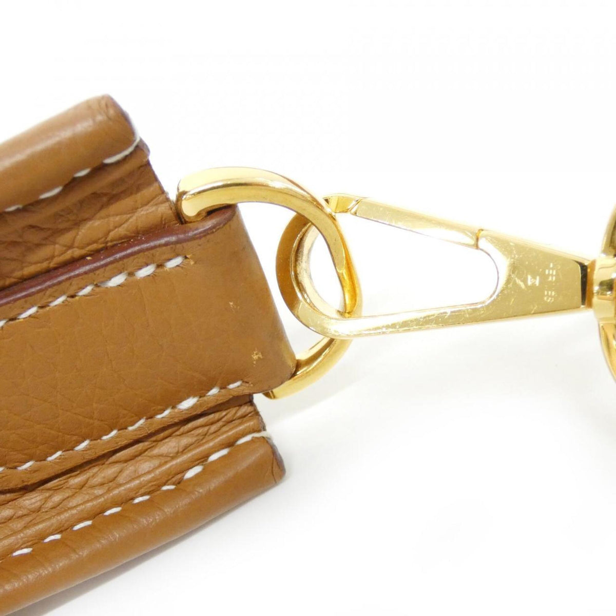 Hermes Beige Ecru Gold Toile H Taurillon Clemence Leather Shoulder Bag (Pre-Owned)