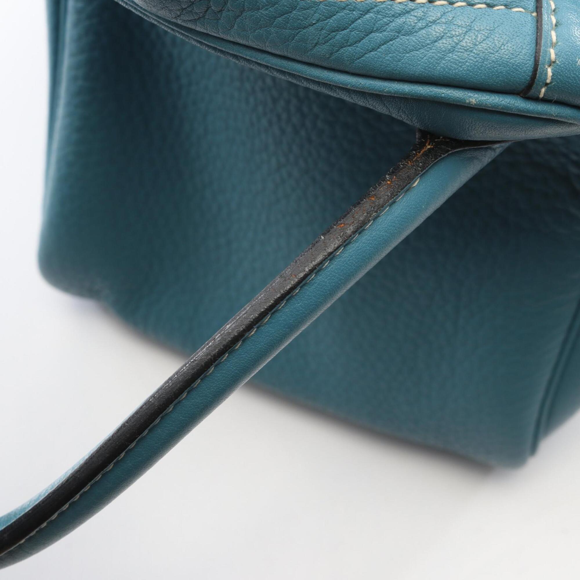 Hermes Blue Blue Jean Taurillon Clemence Leather Leather Handbag Shoulder Bag (Pre-Owned)