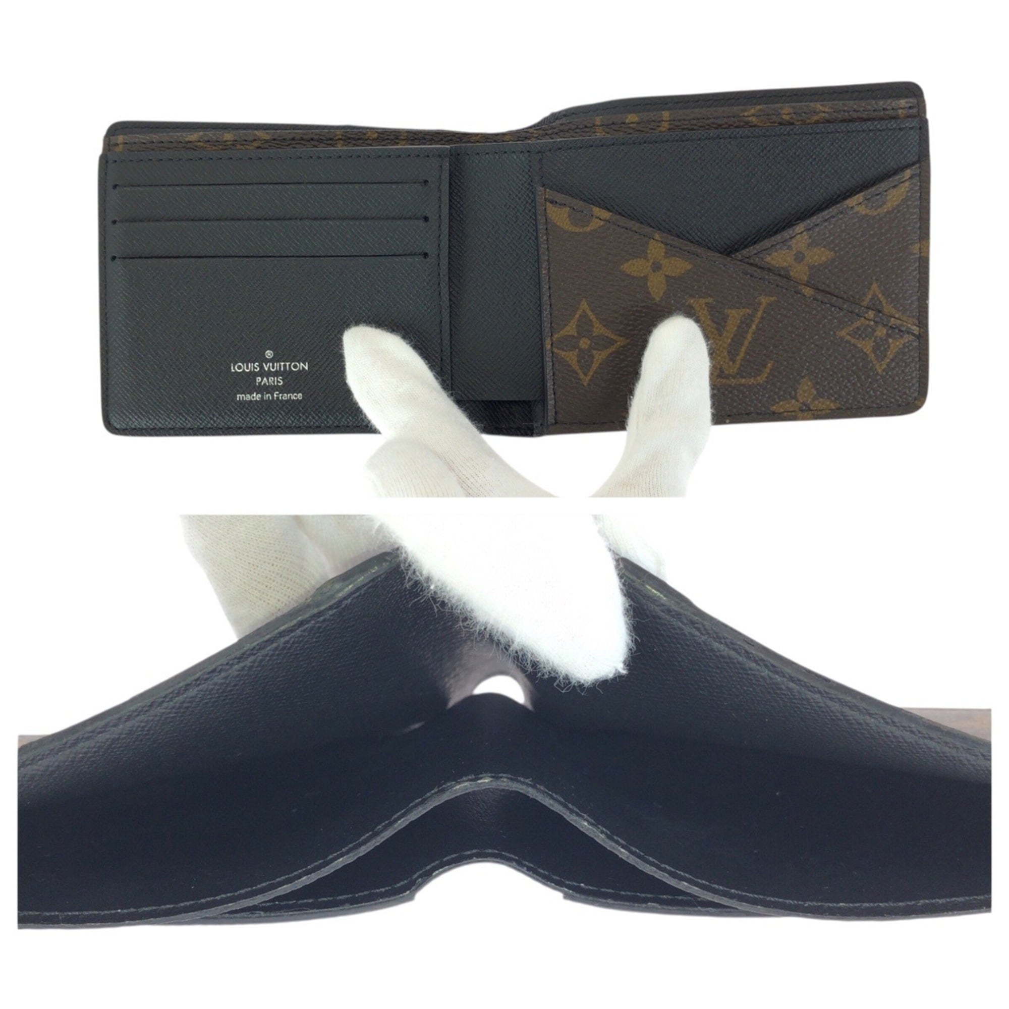 Louis Vuitton Black Brown Monogram Monogram Wallet (Bi-Fold) (Pre-Owned)