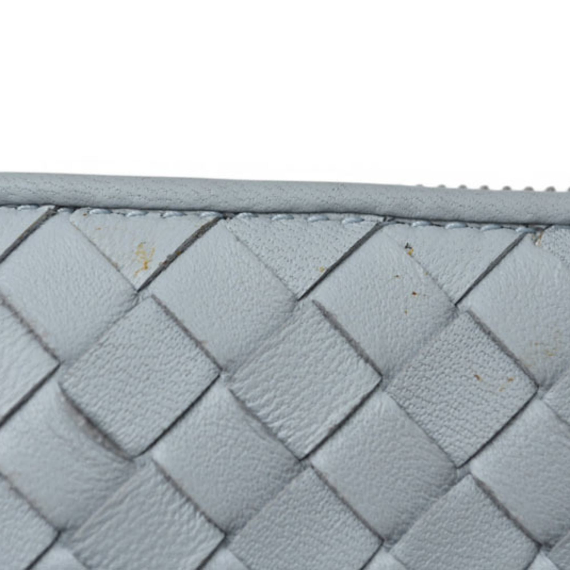 Bottega Veneta Intrecciato Blue Long Wallet (Bi-Fold) (Pre-Owned)