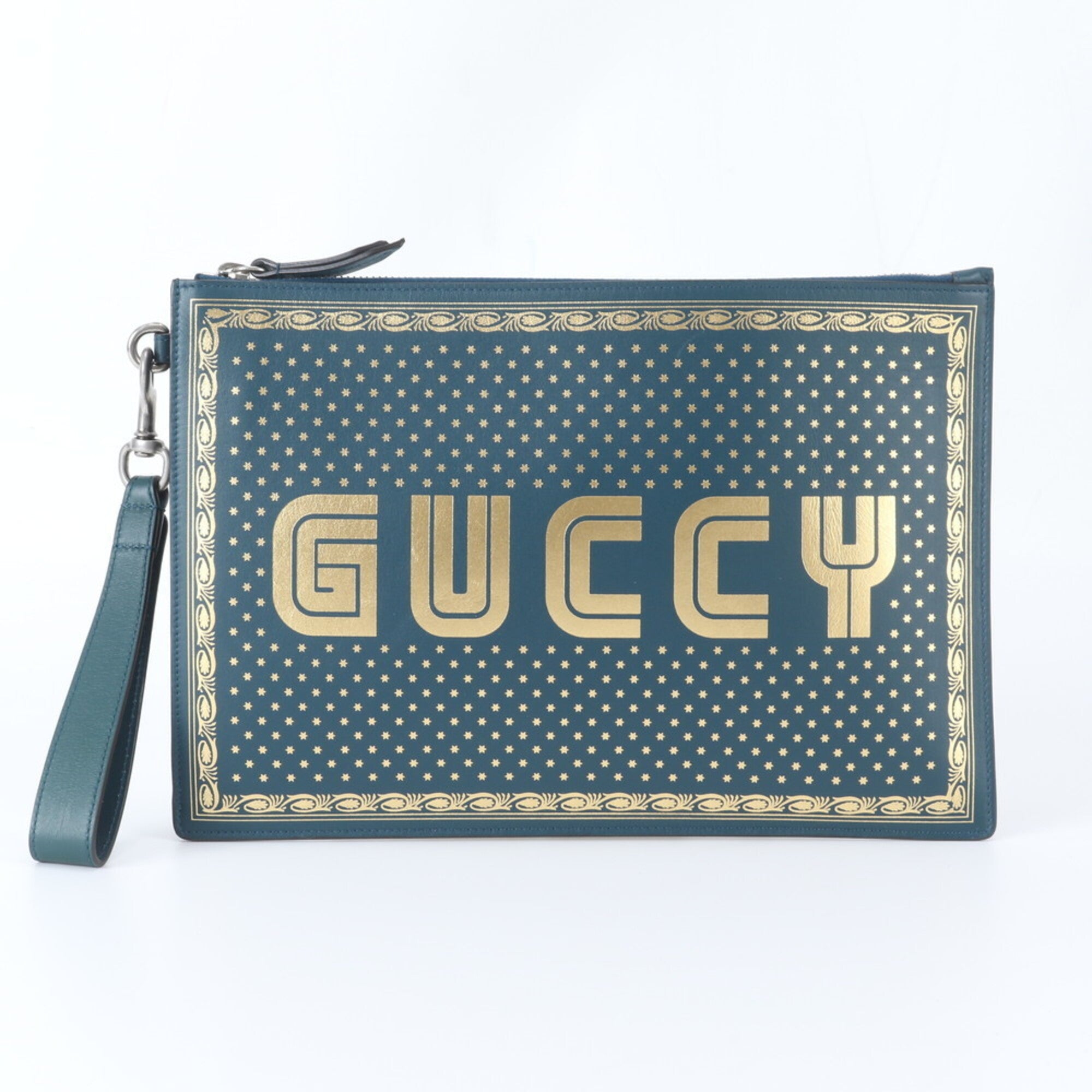Gucci Green Leather Clutch Bag (Pre-Owned)