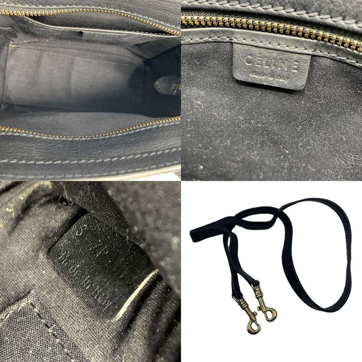 Celine Black Leather Handbag Shoulder Bag (Pre-Owned)